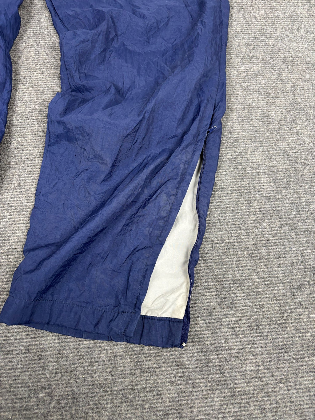 Vintage 90's Nike Track Pants Men's S Navy White Swoosh Joggers Tapered