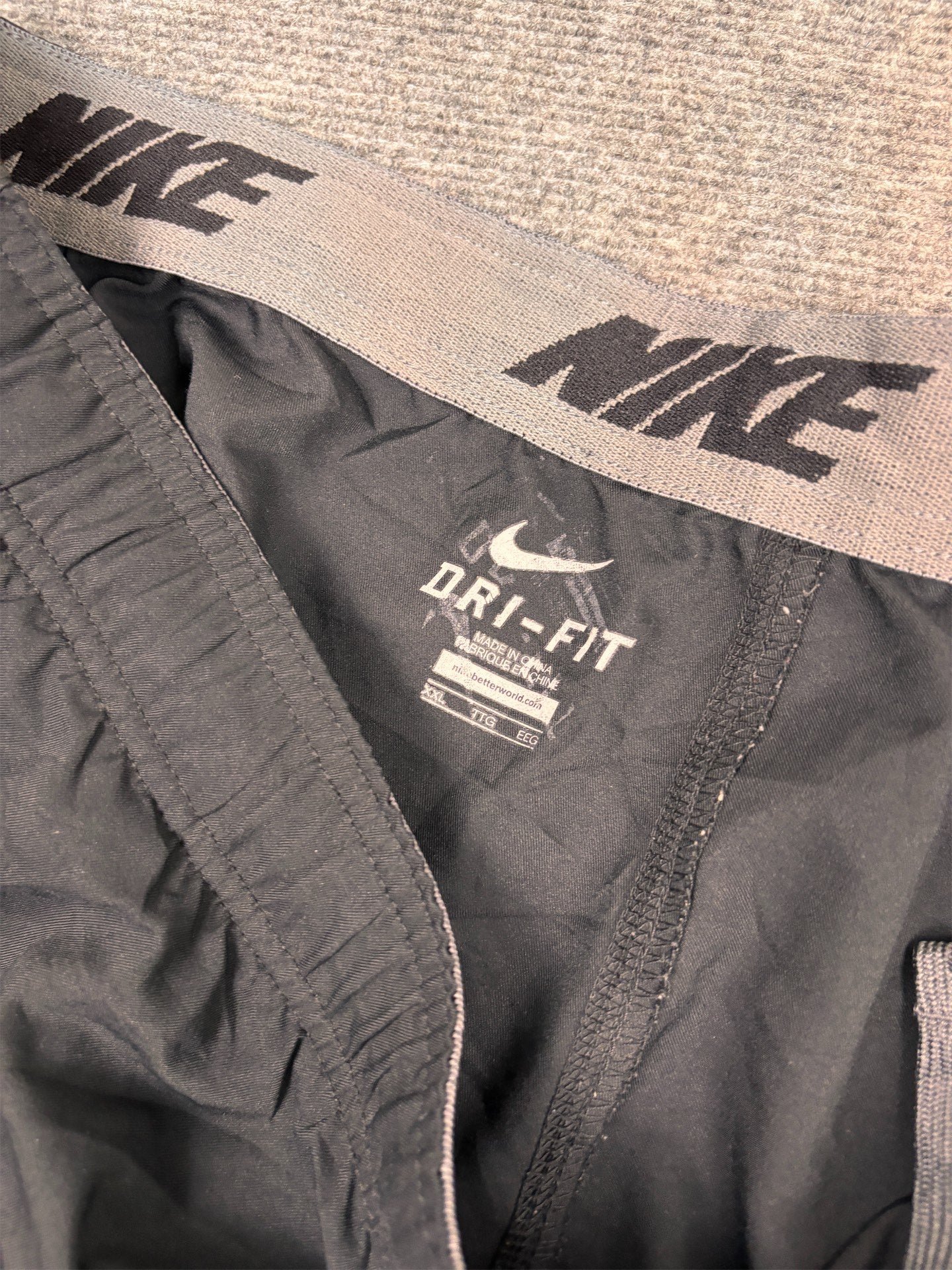 Classic Nike Track Pants Men's XXL Black Dri-Fit Running Joggers Wide Leg