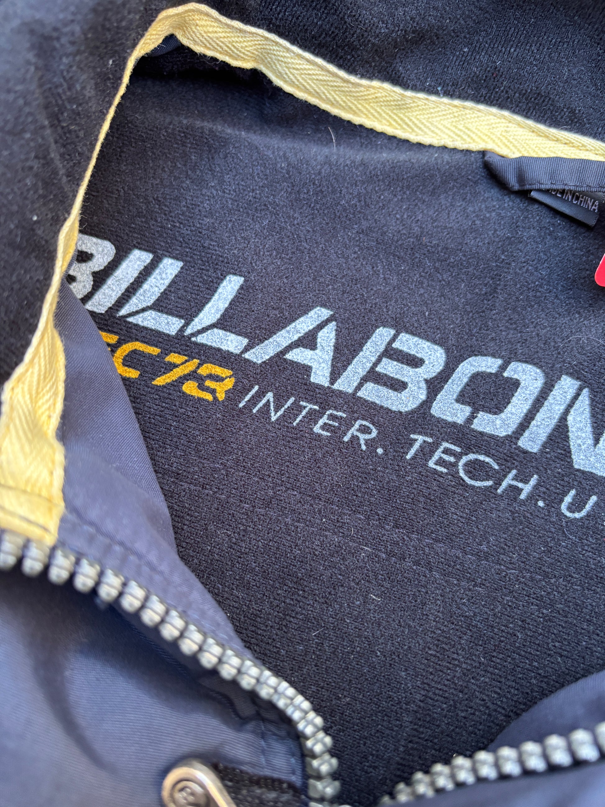 Vintage Y2K Billabong Jacket Size M Navy Spec73 Spell Out Logo Fleece Windbreaker