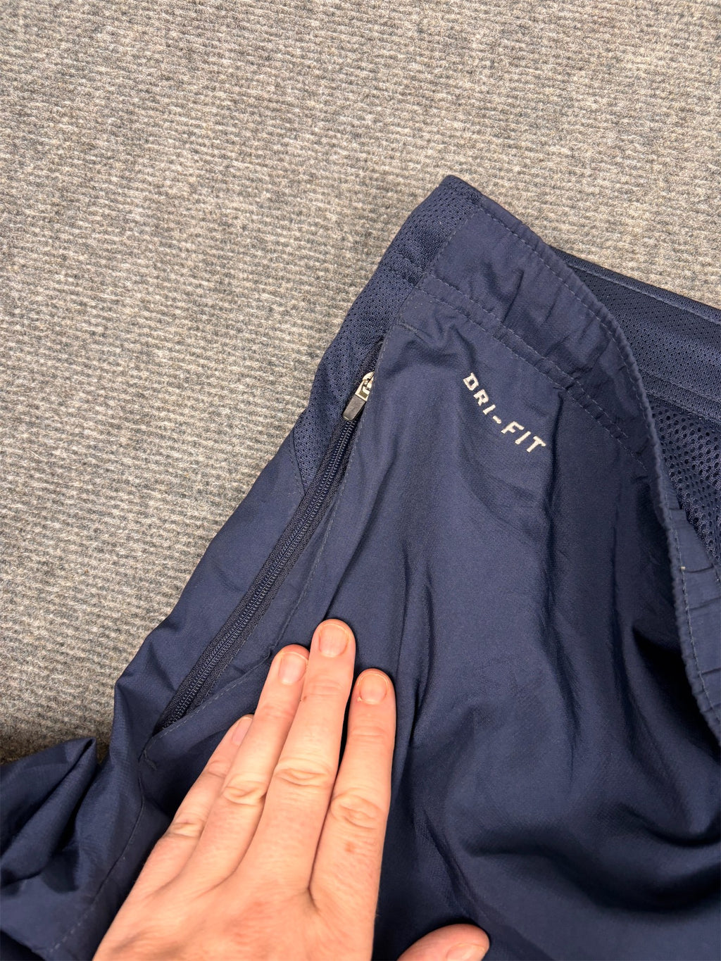 Classic Nike Track Pants Men's S Navy White Swoosh Joggers Wide Leg