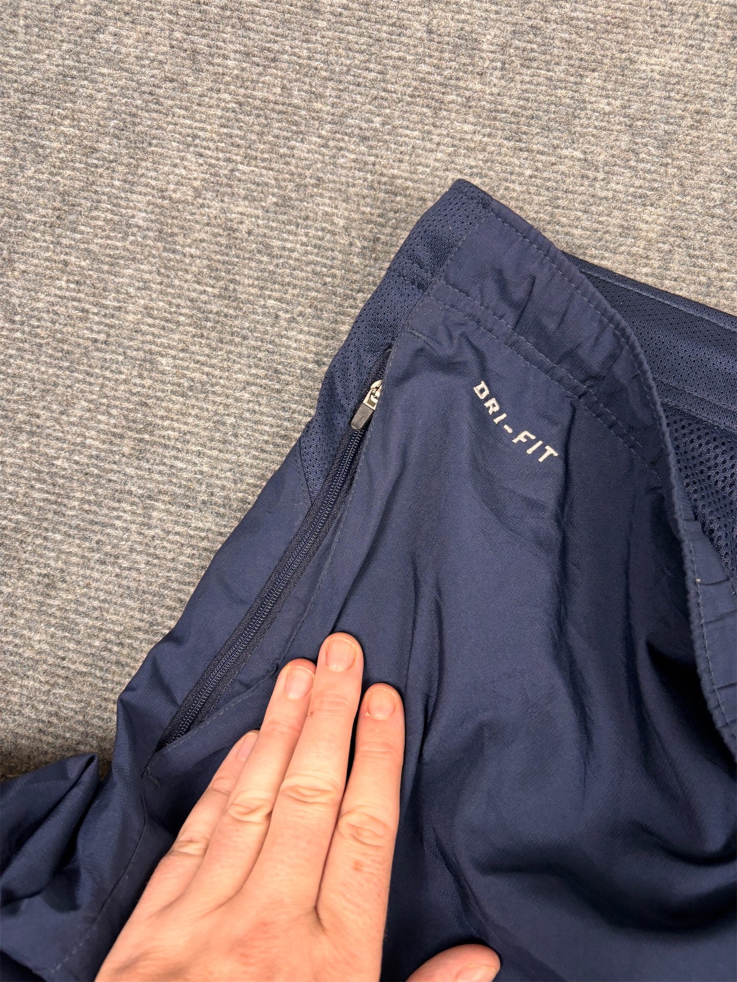 Classic Nike Track Pants Men's S Navy White Swoosh Joggers Wide Leg