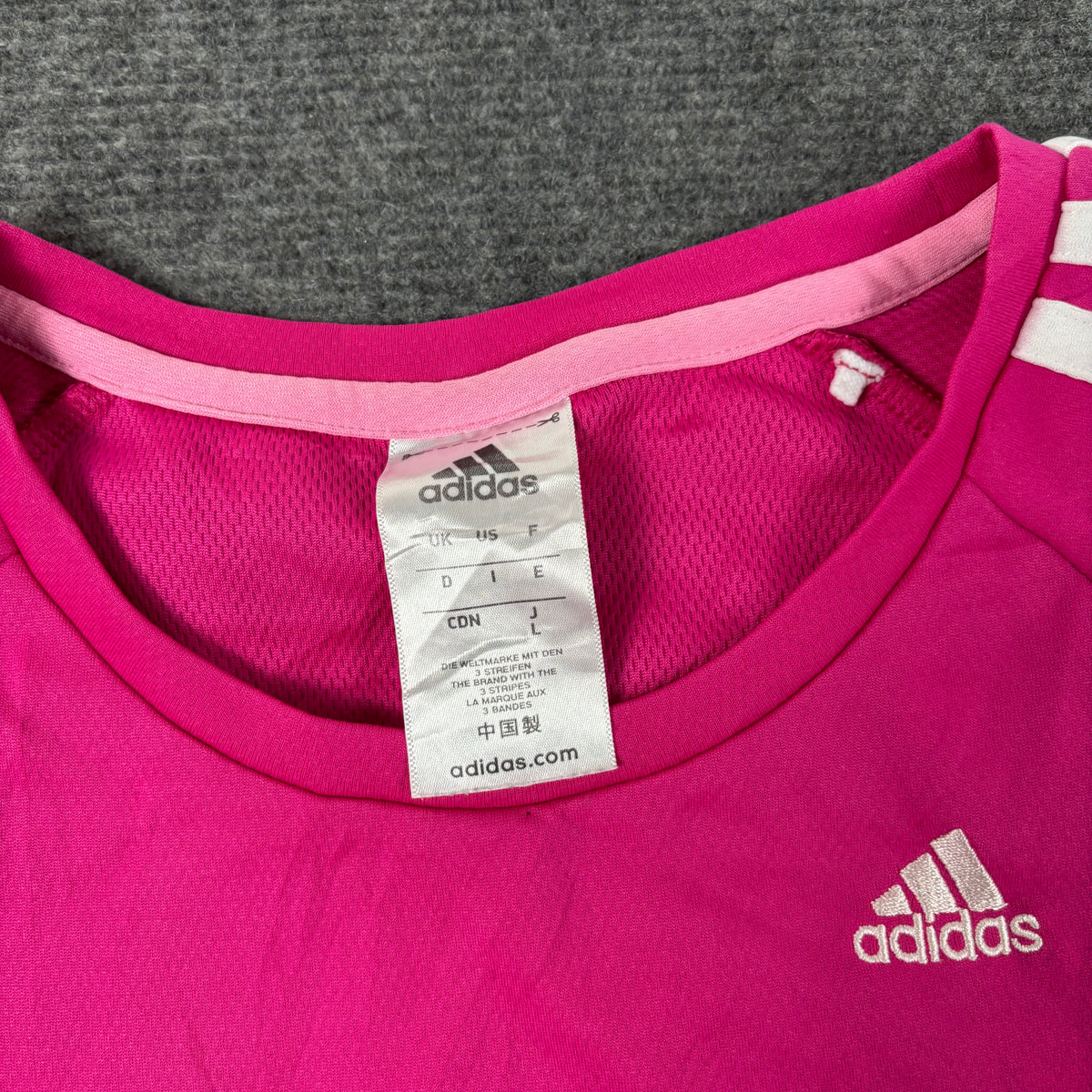 Adidas Climalite T-shirt Women's Small Pink White Petite Activewear Baby Tee