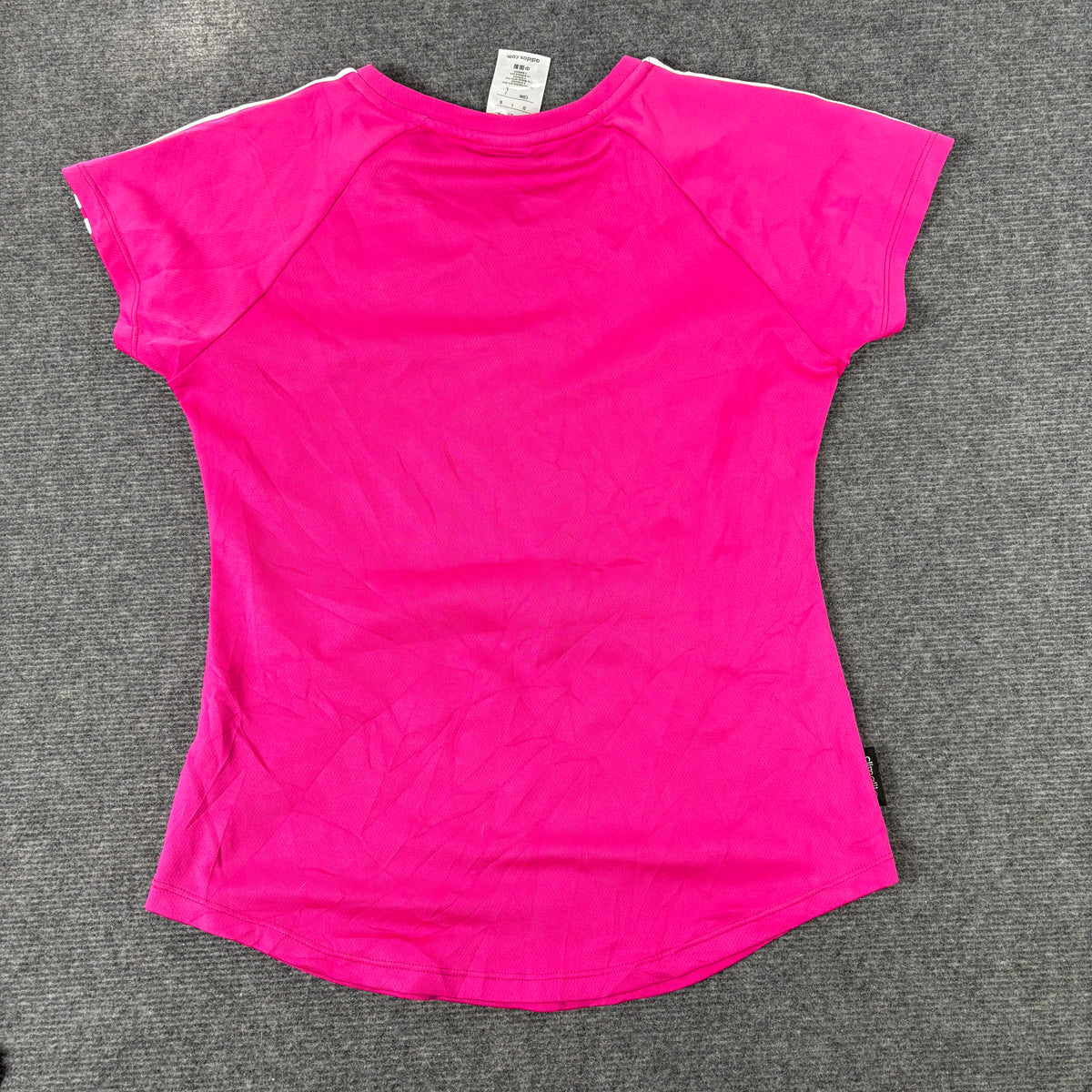 Adidas Climalite T-shirt Women's Small Pink White Petite Activewear Baby Tee
