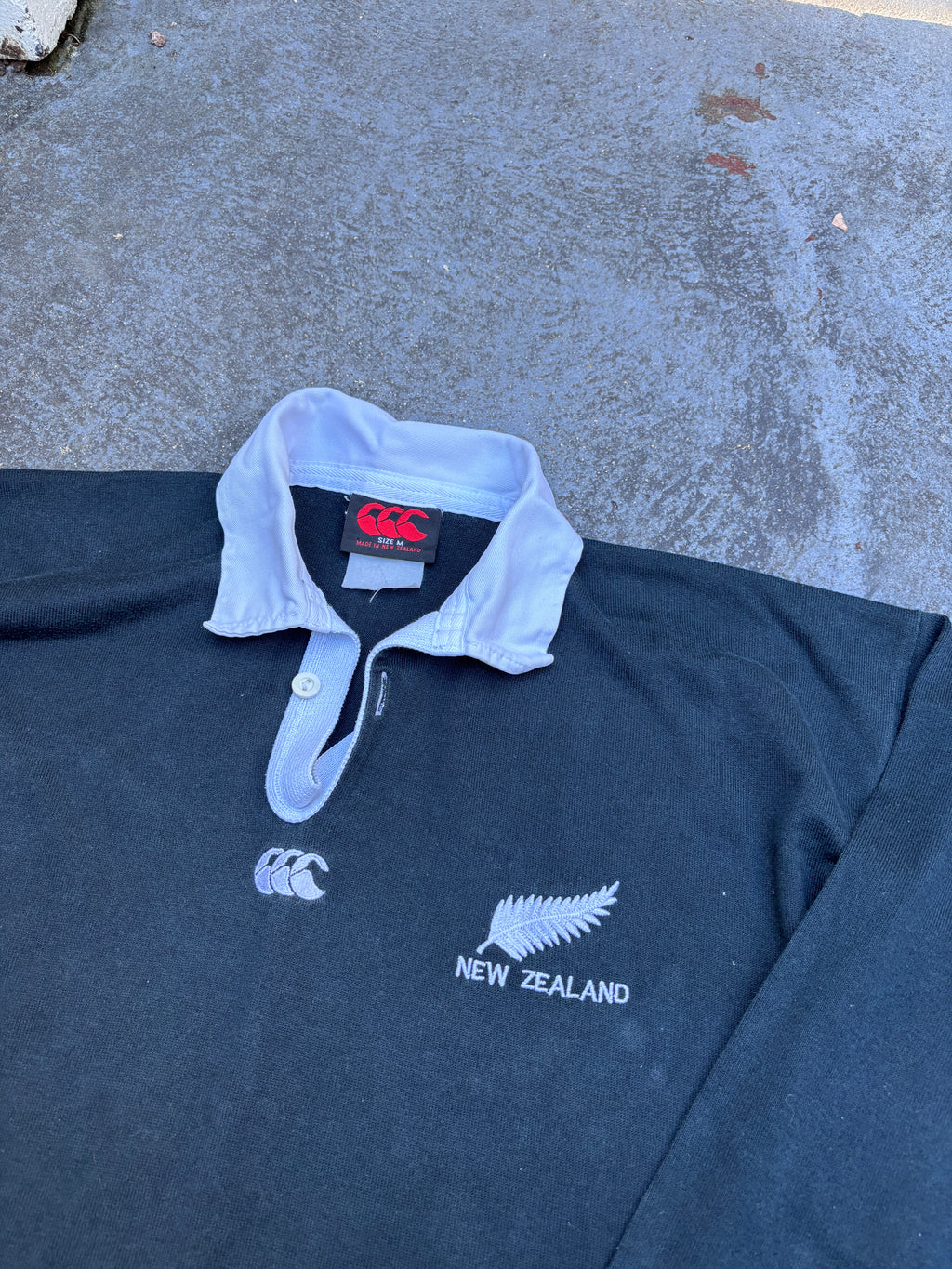 Vintage 90s Canterbury New Zealand All Blacks Rugby Jersey Size M Made in NZ