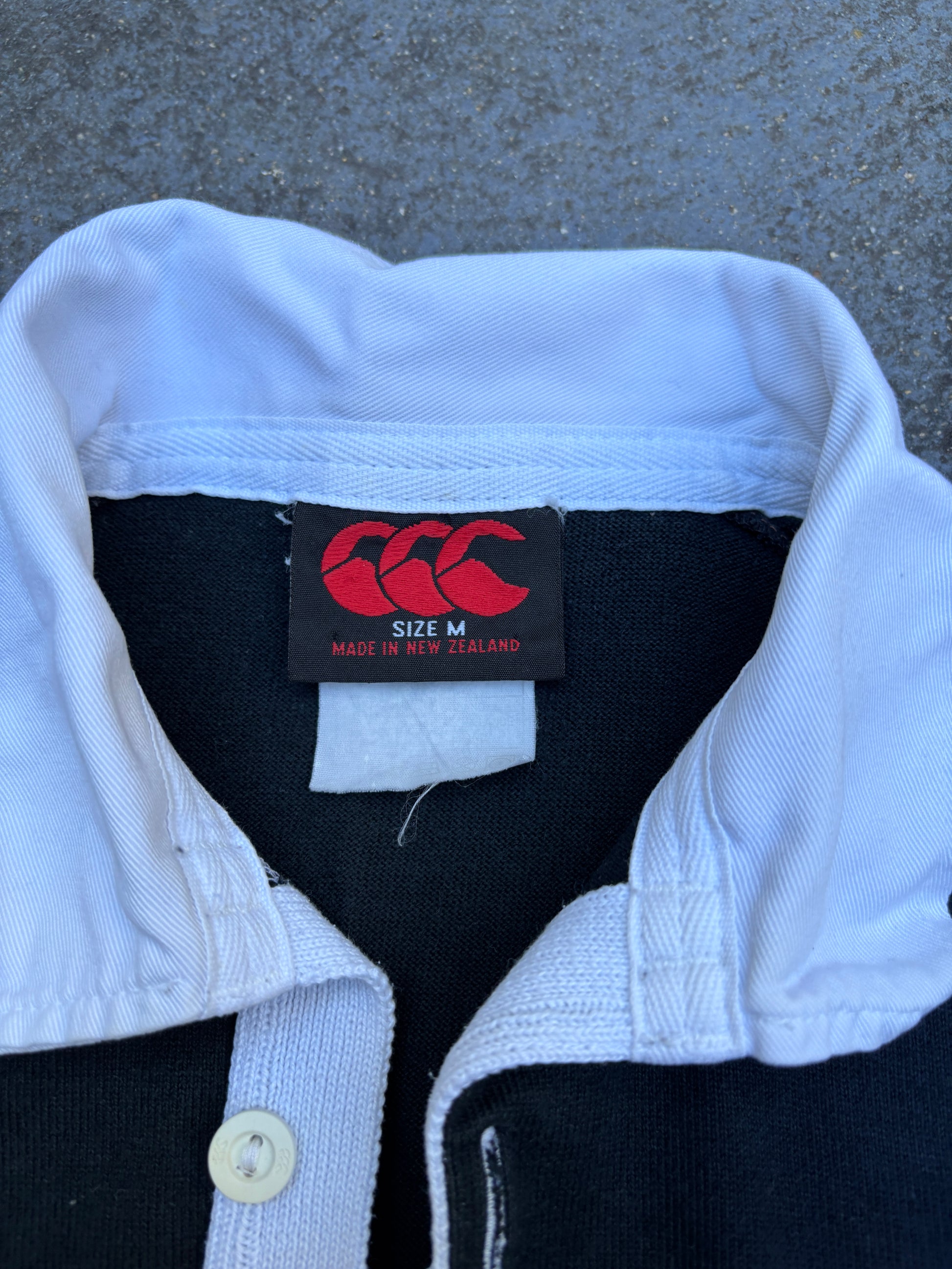 Vintage 90s Canterbury New Zealand All Blacks Rugby Jersey Size M Made in NZ