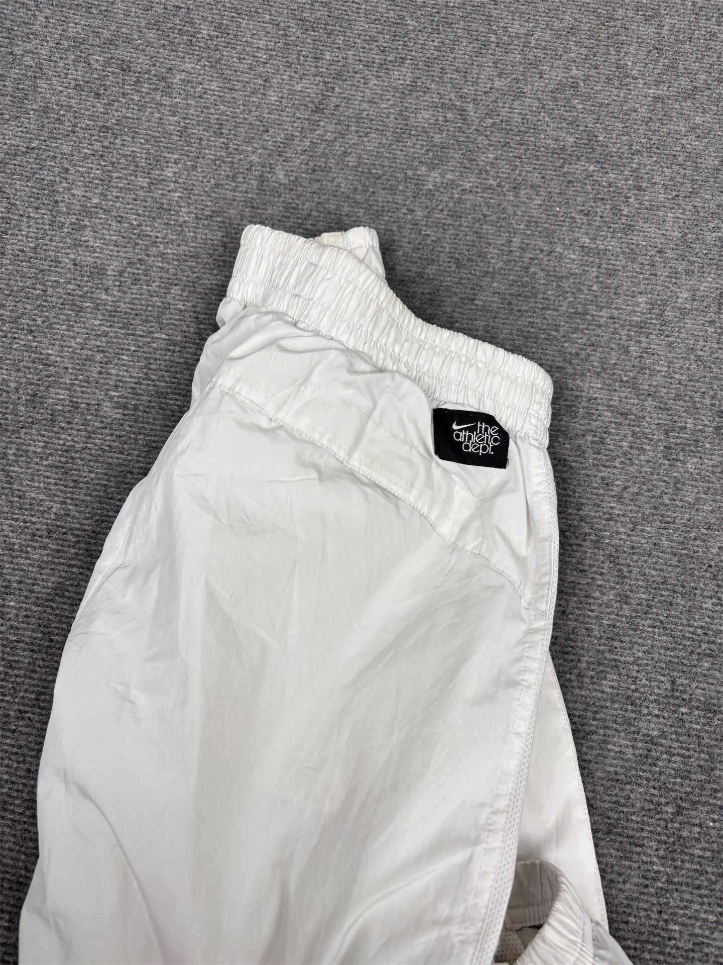 Vintage Y2K Nike Track Pants Women's S White Black Swoosh Mesh Panels Tapered