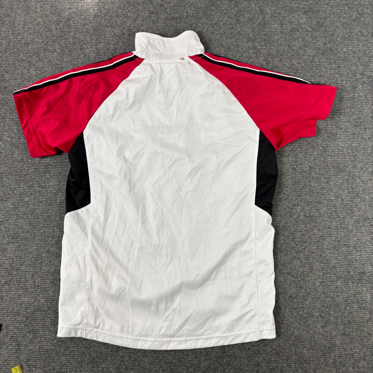 y2k Adidas Climalite 1/4 Zip T-shirt Men's Small Grey Red Activewear Jersey