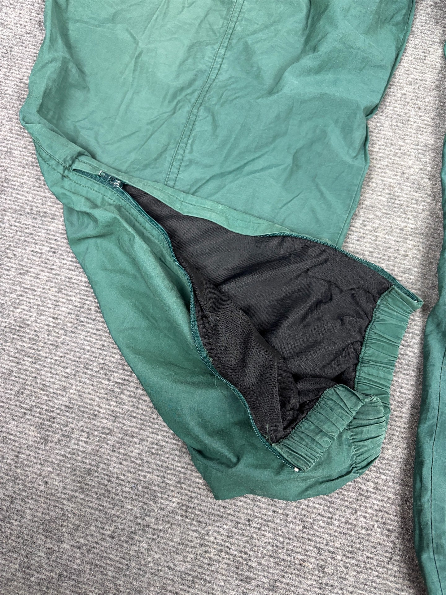 Vintage 90's Nike Track Pants Men's XXL Green Stitching Detail Parachute Joggers Wide Leg