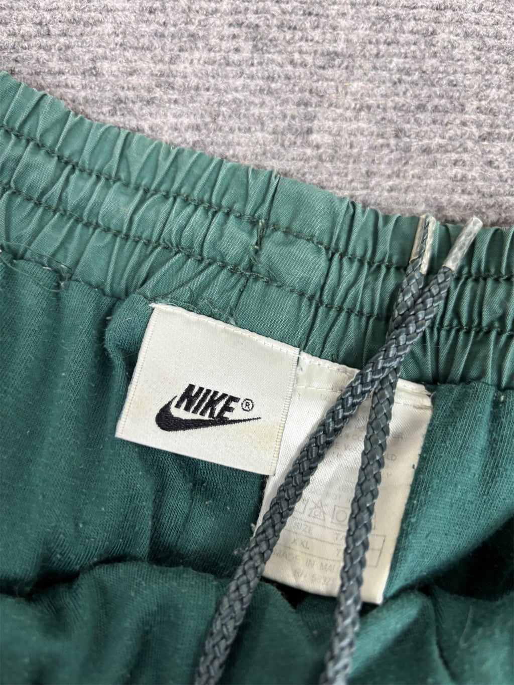 Vintage 90's Nike Track Pants Men's XXL Green Stitching Detail Parachute Joggers Wide Leg
