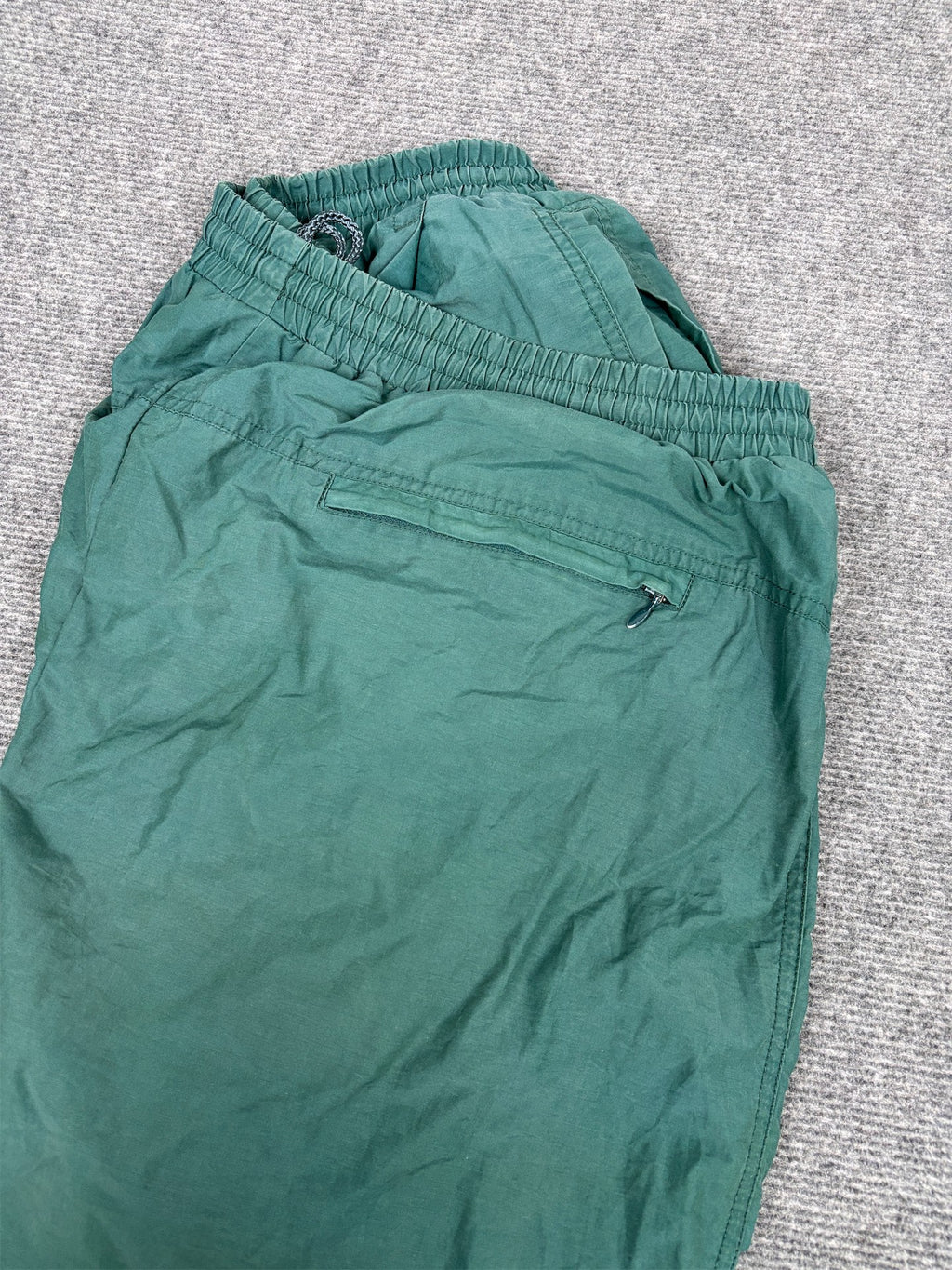 Vintage 90's Nike Track Pants Men's XXL Green Stitching Detail Parachute Joggers Wide Leg
