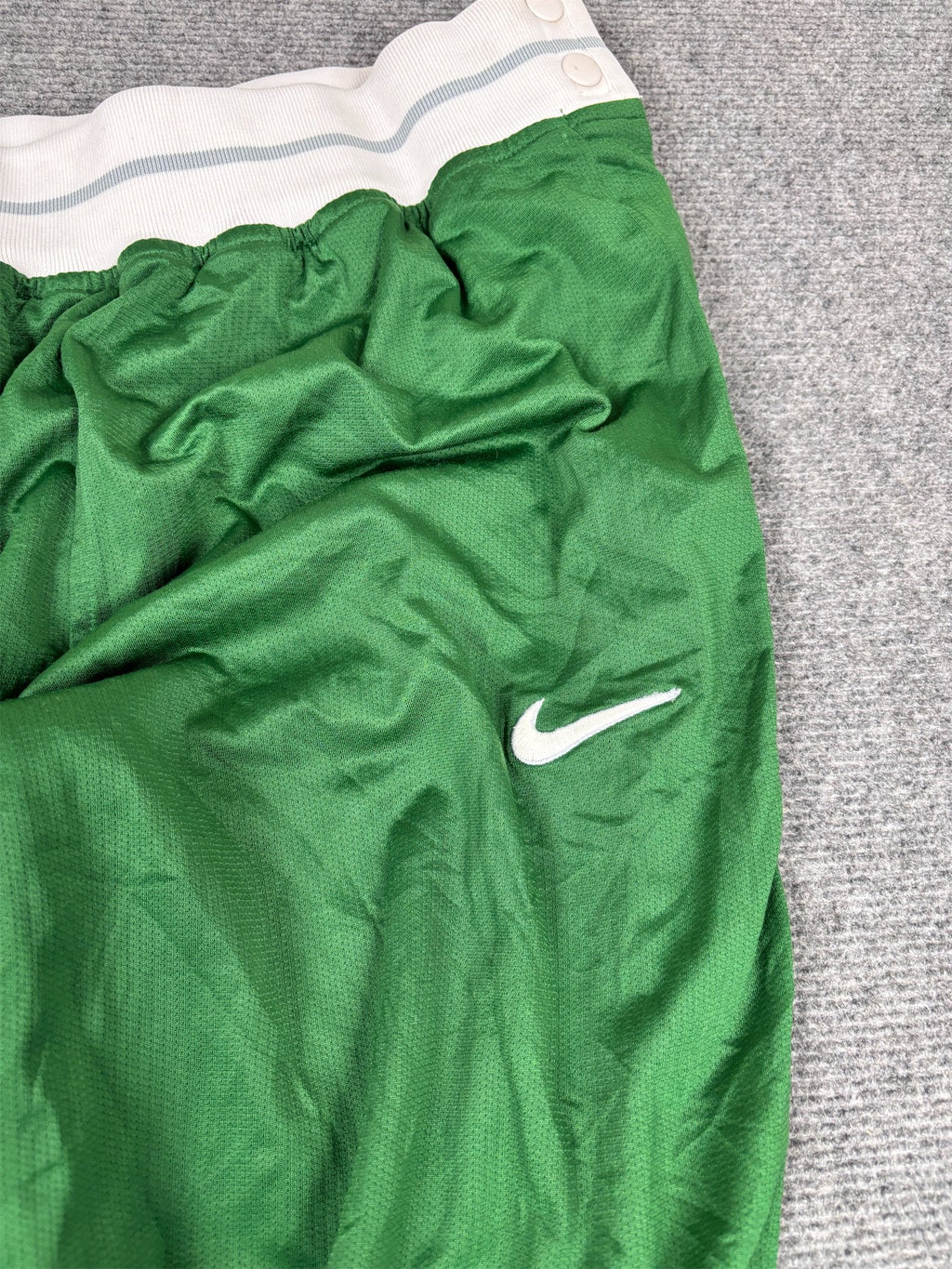 Vintage Y2K Nike Team Track Pants Men's L Green White Tear Away Joggers Wide Leg