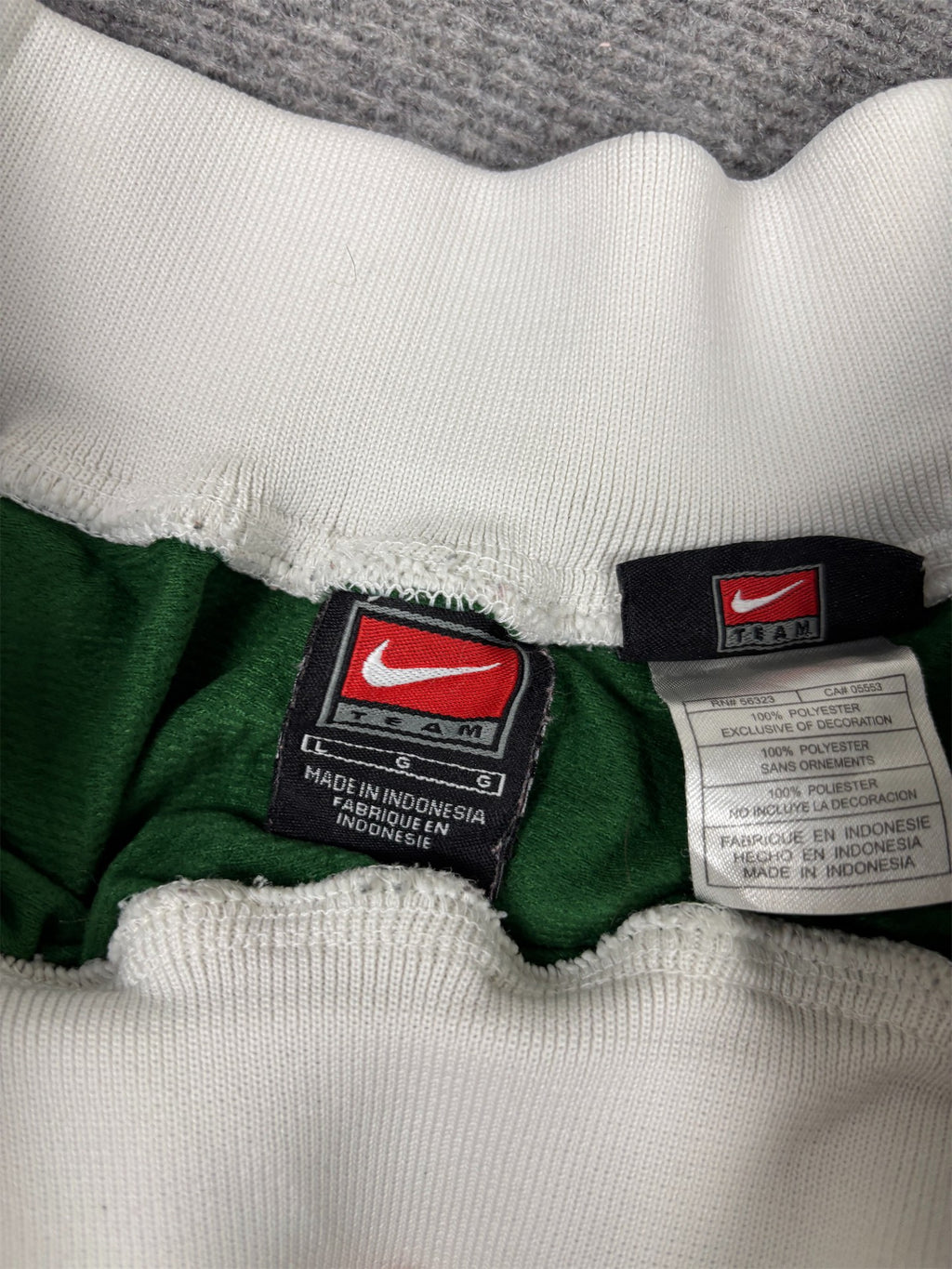 Vintage Y2K Nike Team Track Pants Men's L Green White Tear Away Joggers Wide Leg