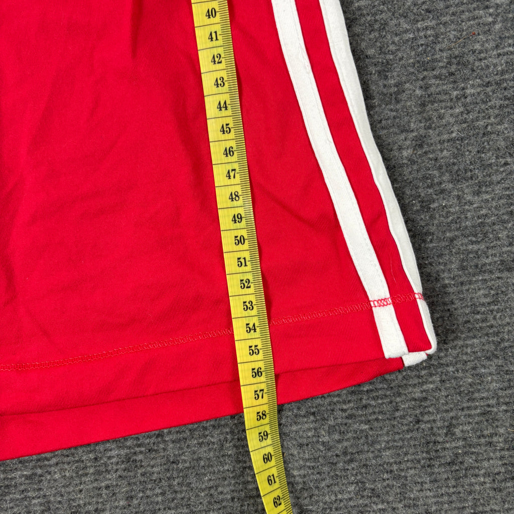 Adidas y2k Activewear Top Women's XS Red Three Stripe Baby Tee Petite