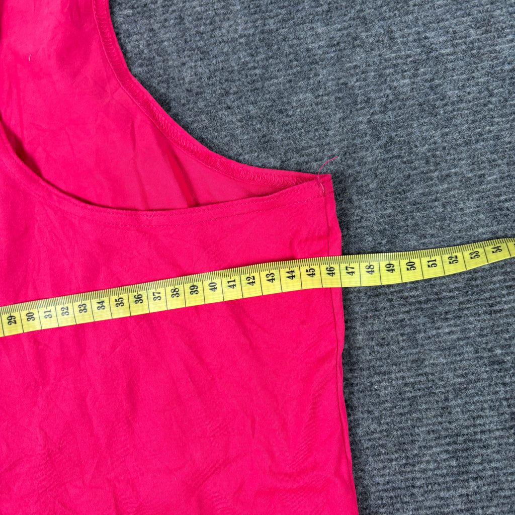 Reebok V-Neck Running Tank Women's Medium Pink Orange Trim Activewear