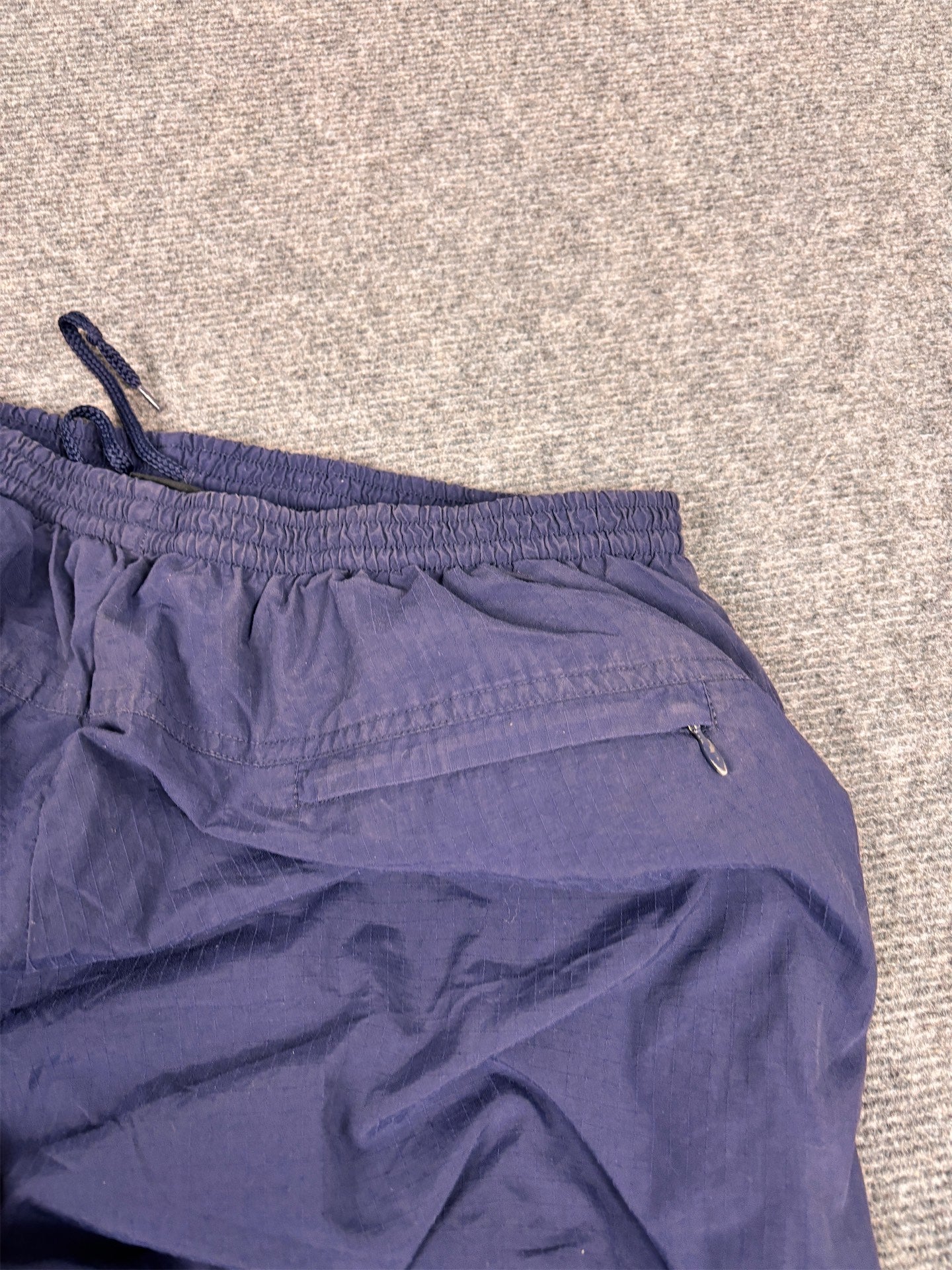 Vintage Y2K Nike Court Track Pants Men's L Navy White Swoosh Textured Joggers Wide Leg