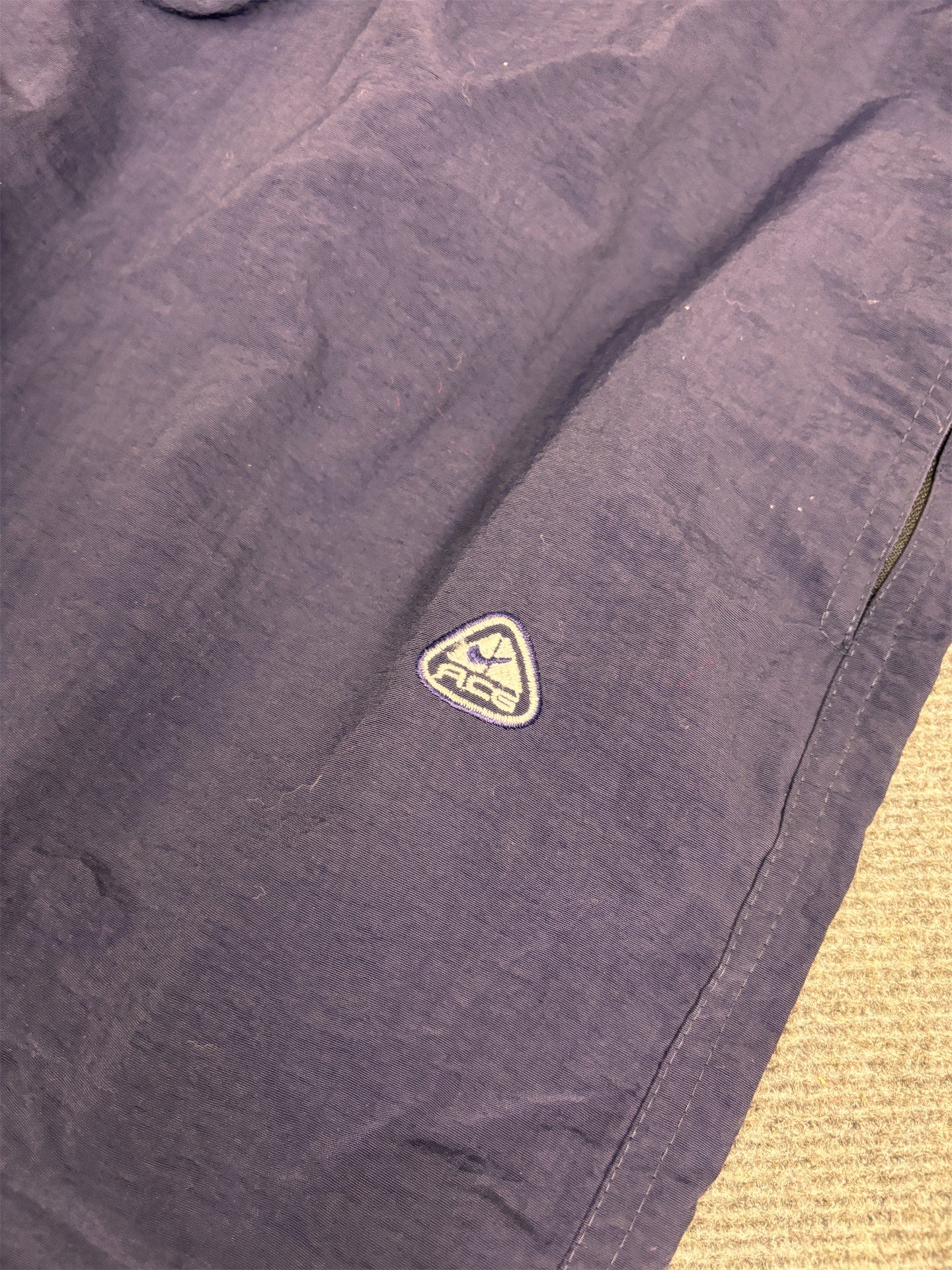 Vintage Y2K Nike ACG Track Pants Men's XL Navy Embroidered Logo Joggers Wide Leg