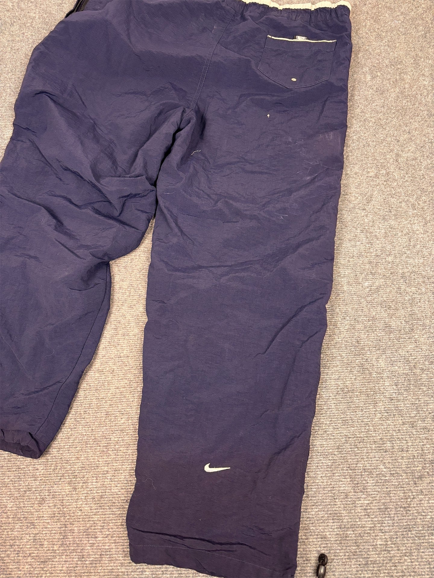 Vintage Y2K Nike ACG Track Pants Men's XL Navy Embroidered Logo Joggers Wide Leg