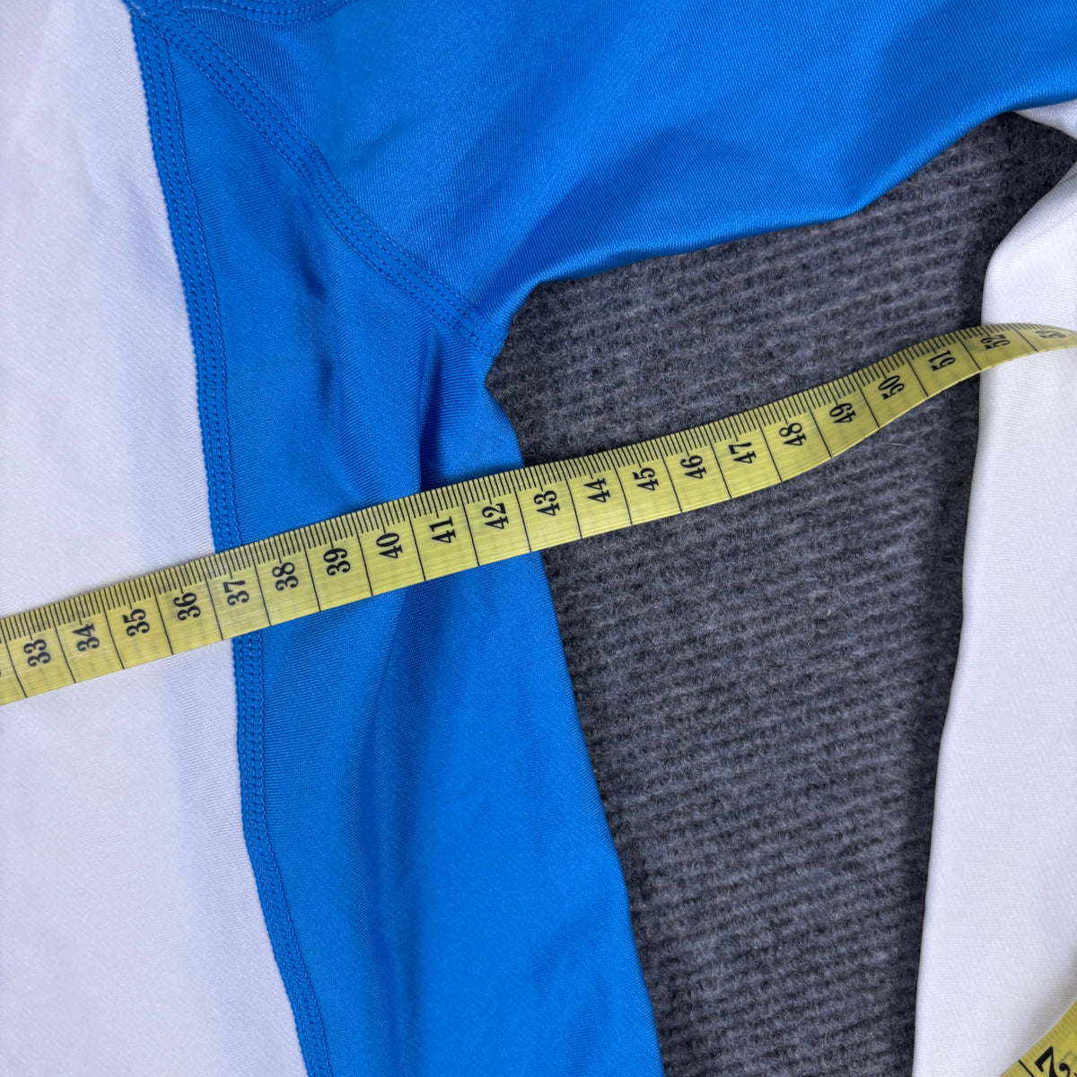 Y2K Under Armour Mock Neck Compression Top Men's Small White Blue Activewear