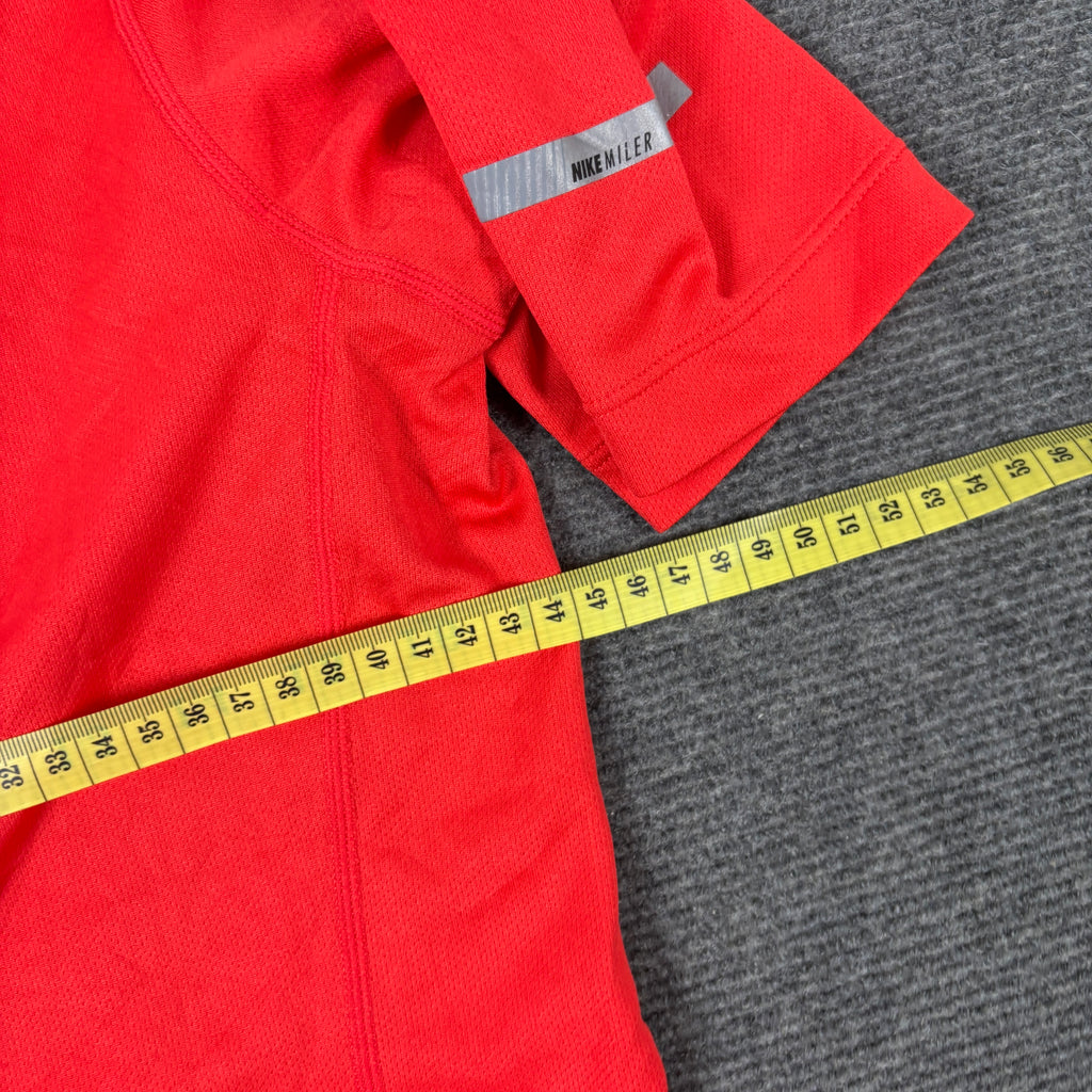 Nike Running Dri-Fit Tee Women's Small Red Reflective Silver Activewear T-shirt