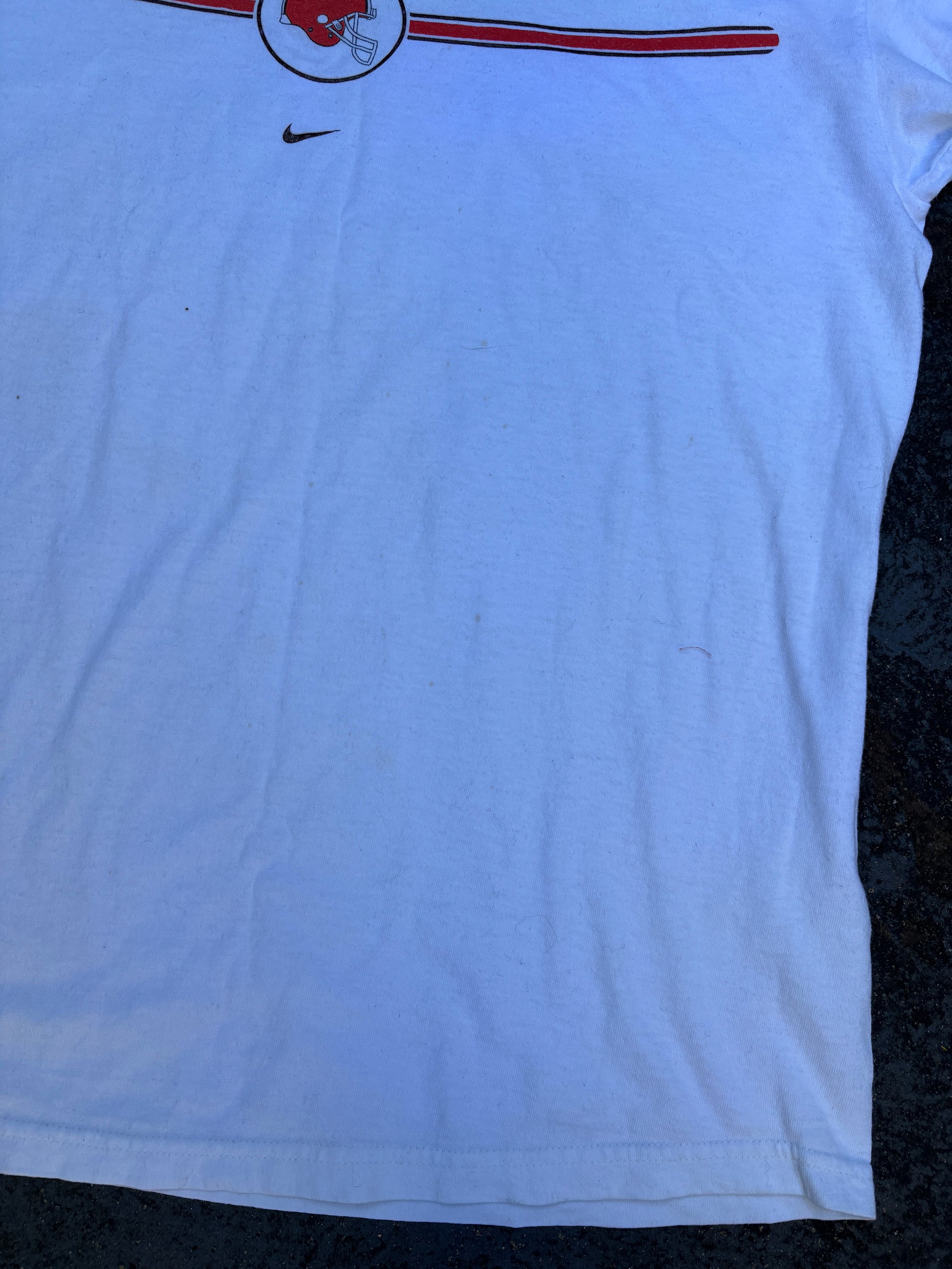 Vintage 90s Nike T-shirt Size M White Cleveland Browns Center Swoosh Logo Crew