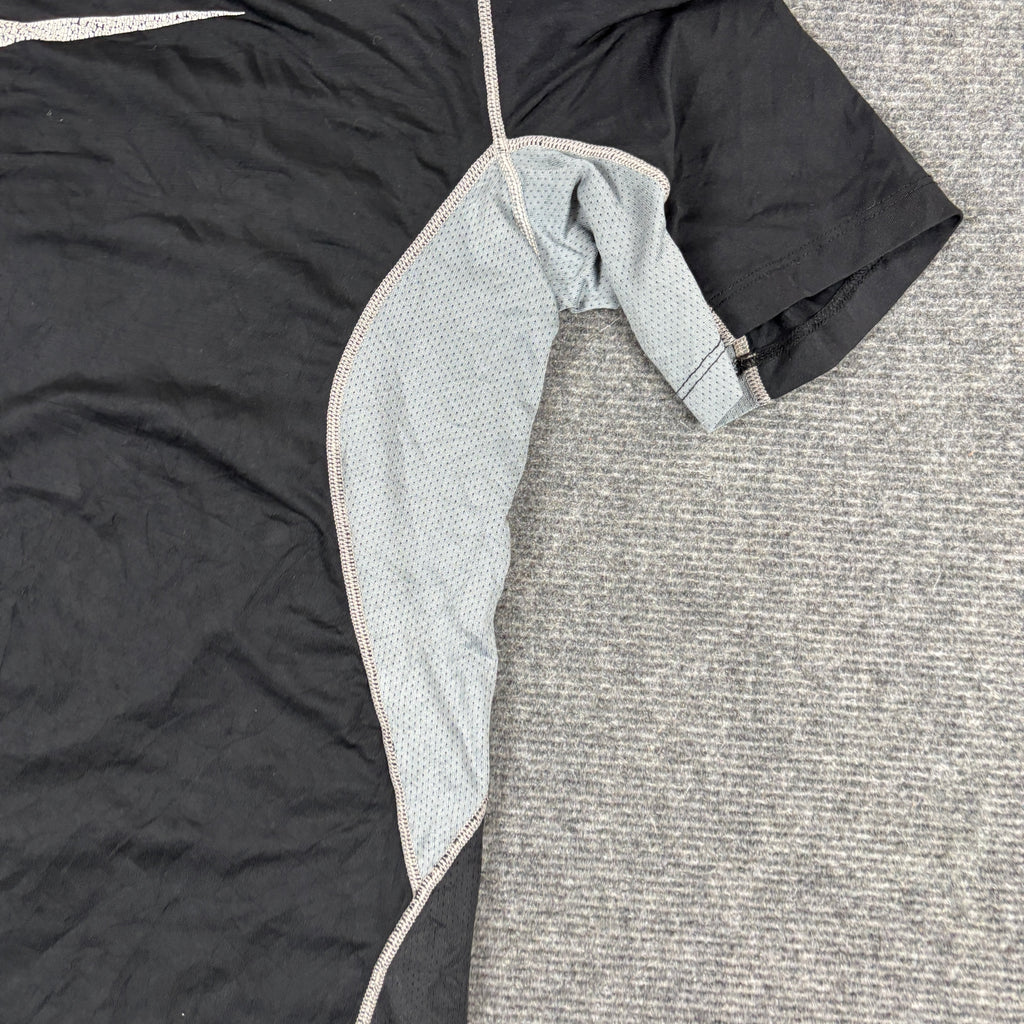 Nike Pro Combat Training T-shirt Men's Medium Black Grey Big Swoosh Activewear