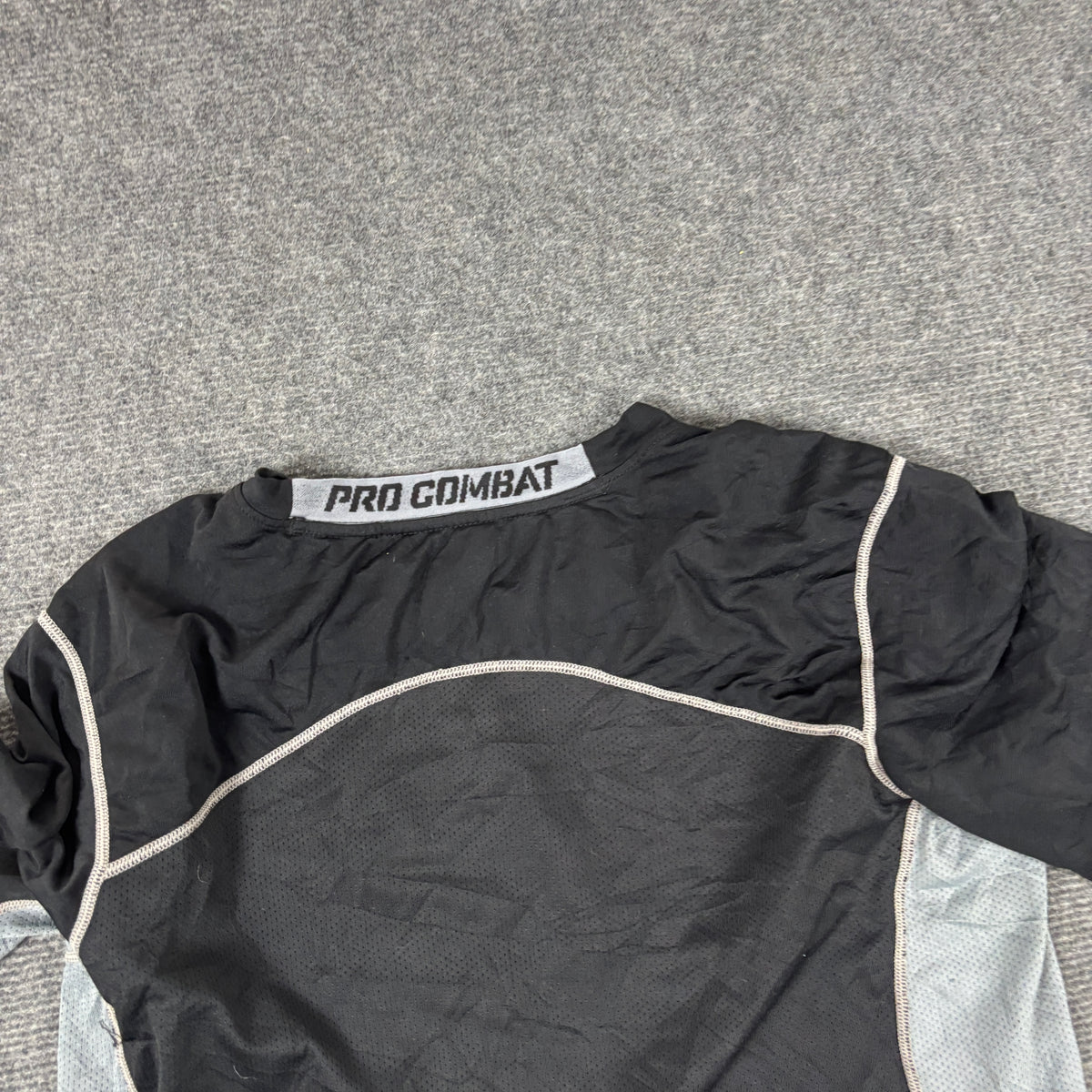 Nike Pro Combat Training T-shirt Men's Medium Black Grey Big Swoosh Activewear