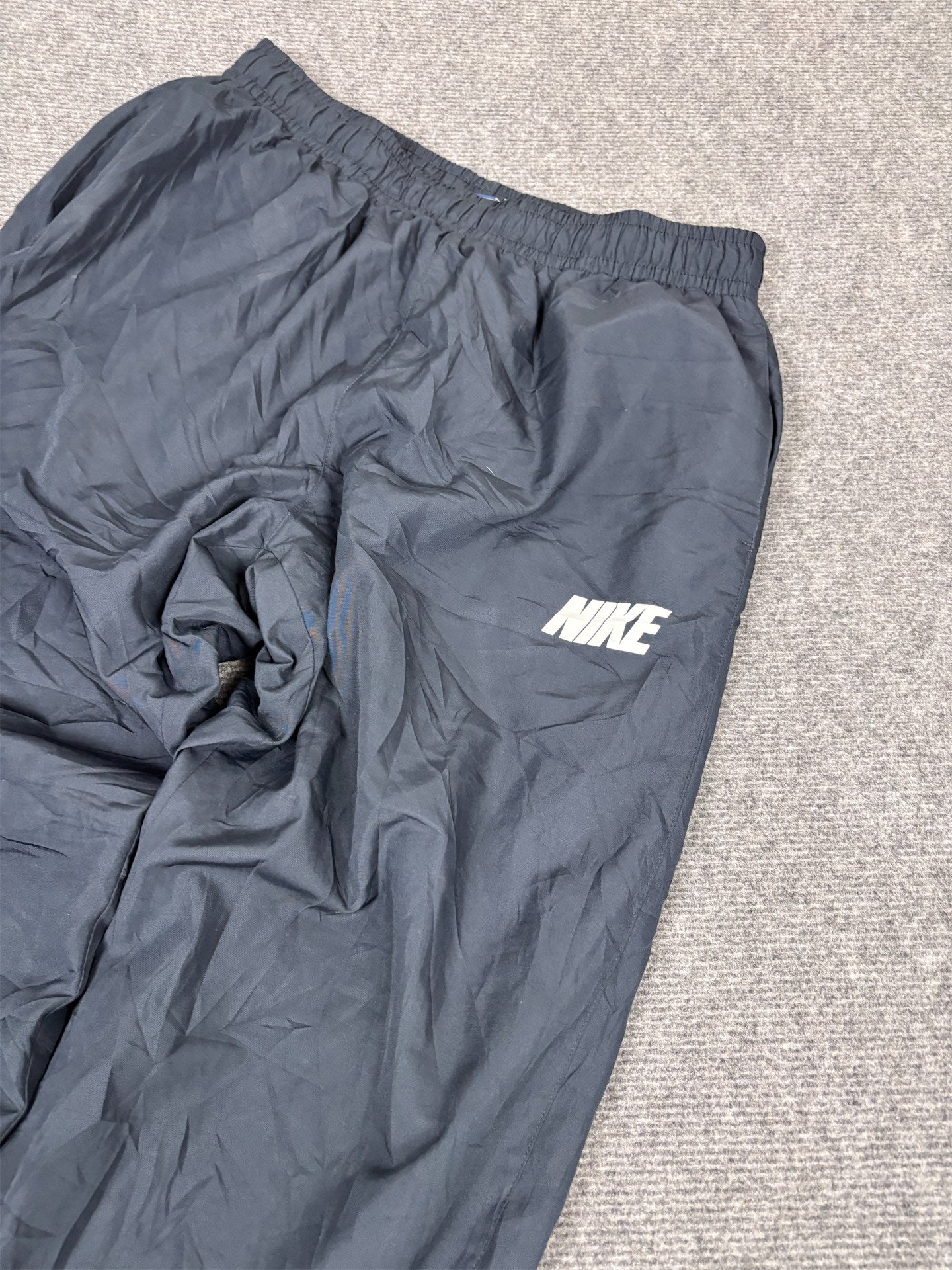 Classic Nike Track Pants Men's M Navy White Spell Out Joggers