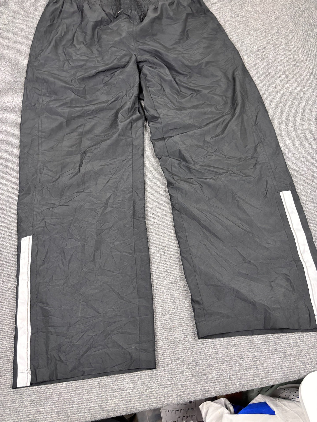 Vintage Y2K Nike Track Pants Men's XXL Black White Swoosh Flame Logo Joggers Wide Leg