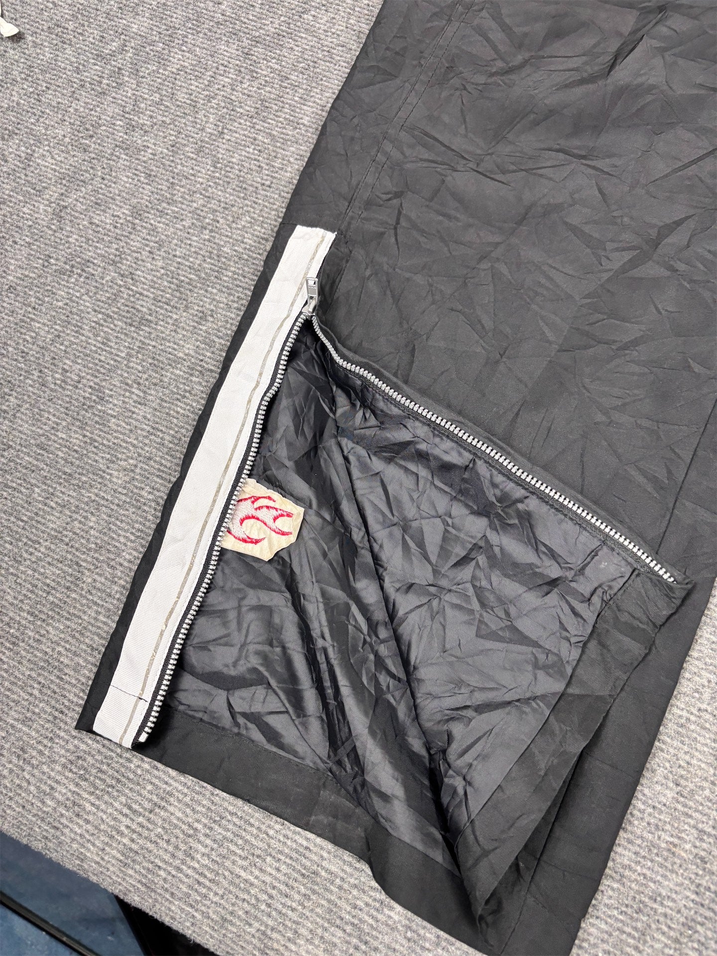 Vintage Y2K Nike Track Pants Men's XXL Black White Swoosh Flame Logo Joggers Wide Leg