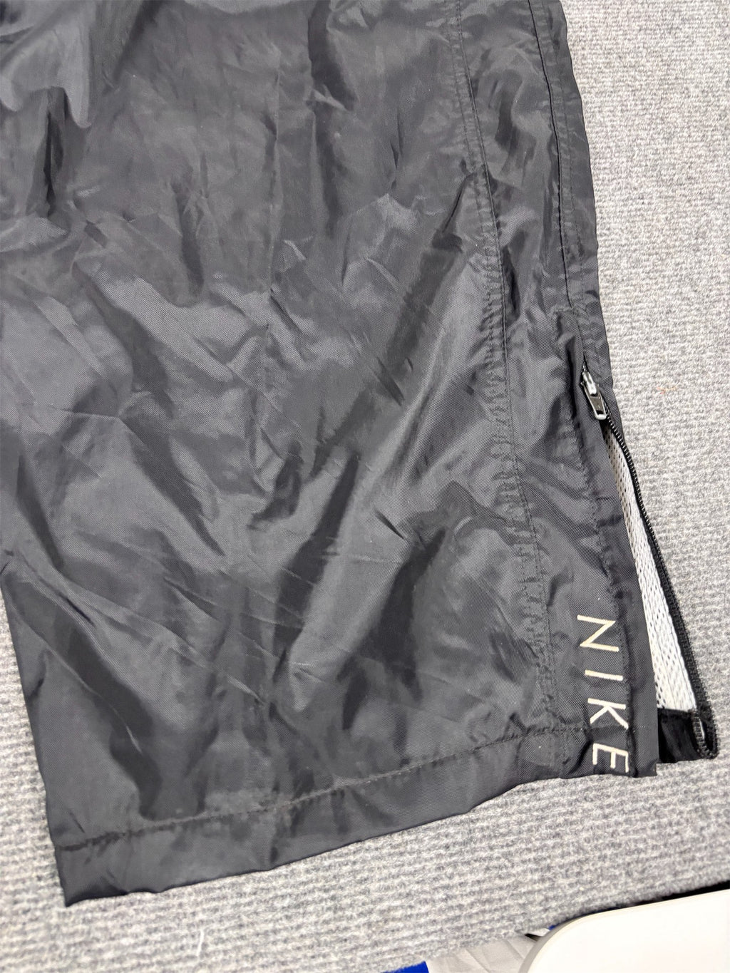 Vintage 90's Nike Cargo Track Pants Men's XXL Black White Swoosh Spell Out Joggers Wide Leg