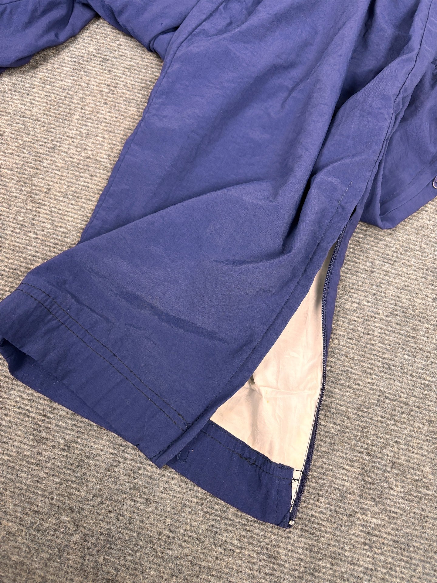 Vintage 90's Nike Track Pants Men's L Navy White Swoosh Classic Joggers Wide Leg