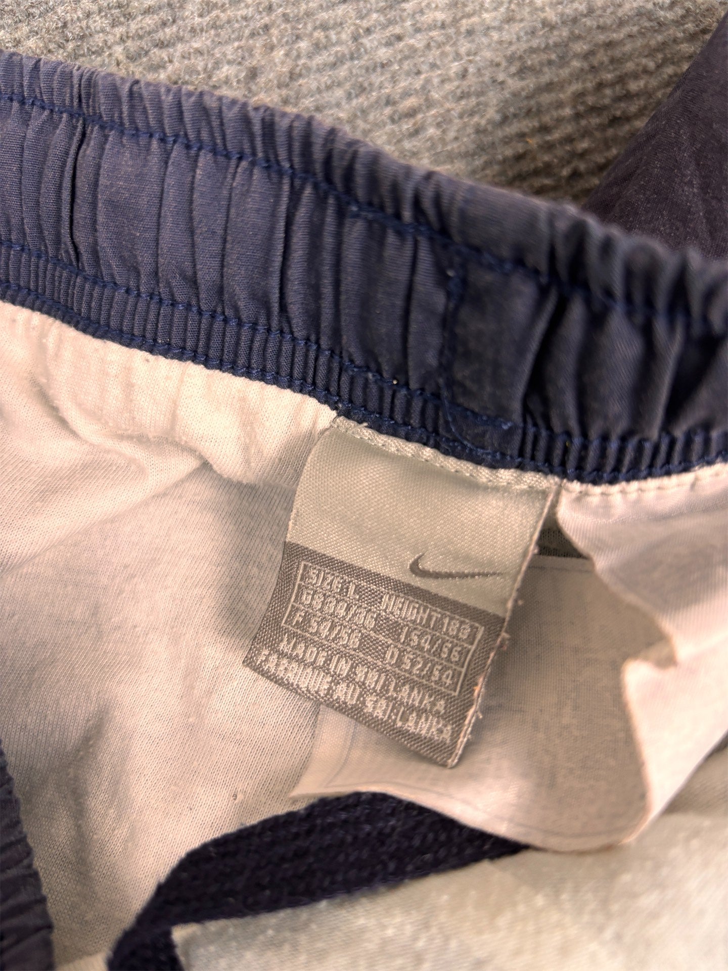 Vintage Y2K Nike Cargo Track Pants Men's L Navy Red White Panel Joggers Wide Leg