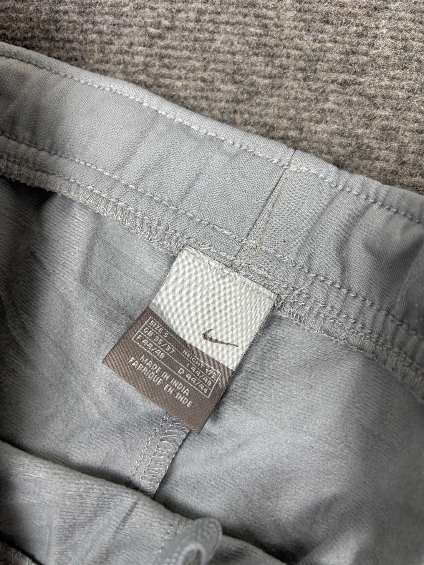 Vintage Y2K Nike Track Pants Men's S Grey Red Piping Swoosh Straight Leg