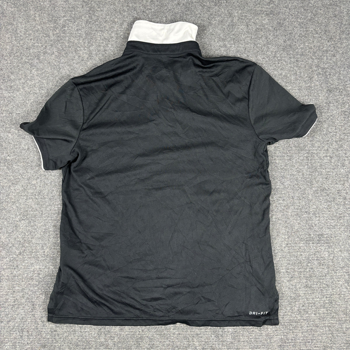 Nike Dri-Fit Black Tennis Polo Women's Medium Black White Collar Activewear