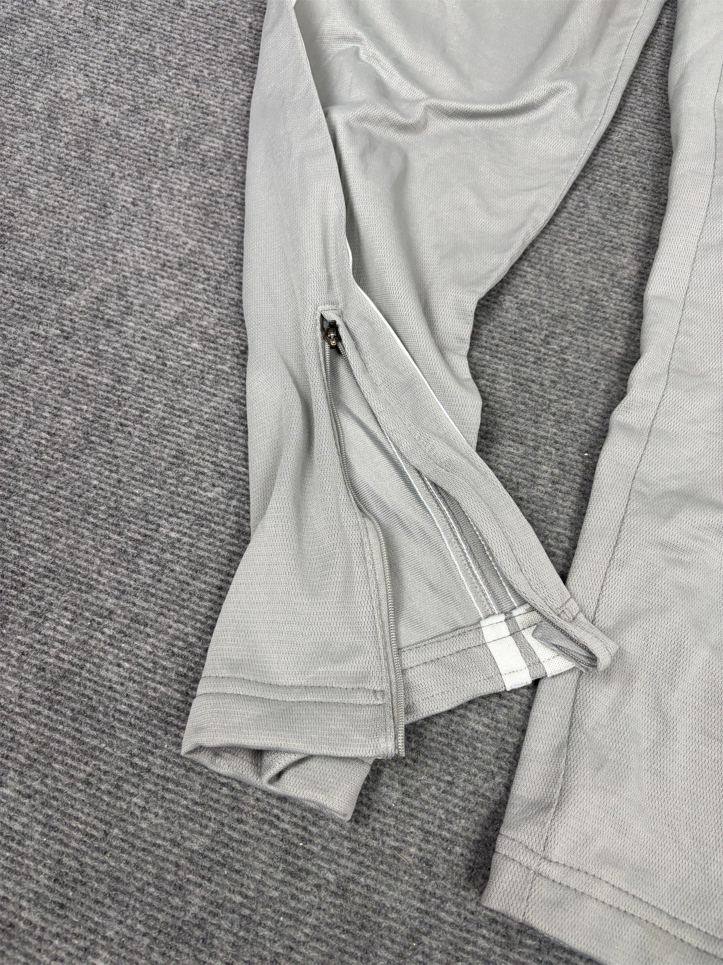 Vintage Y2K Nike Track Pants Men's XL Grey White Panels Swoosh Joggers Straight Leg