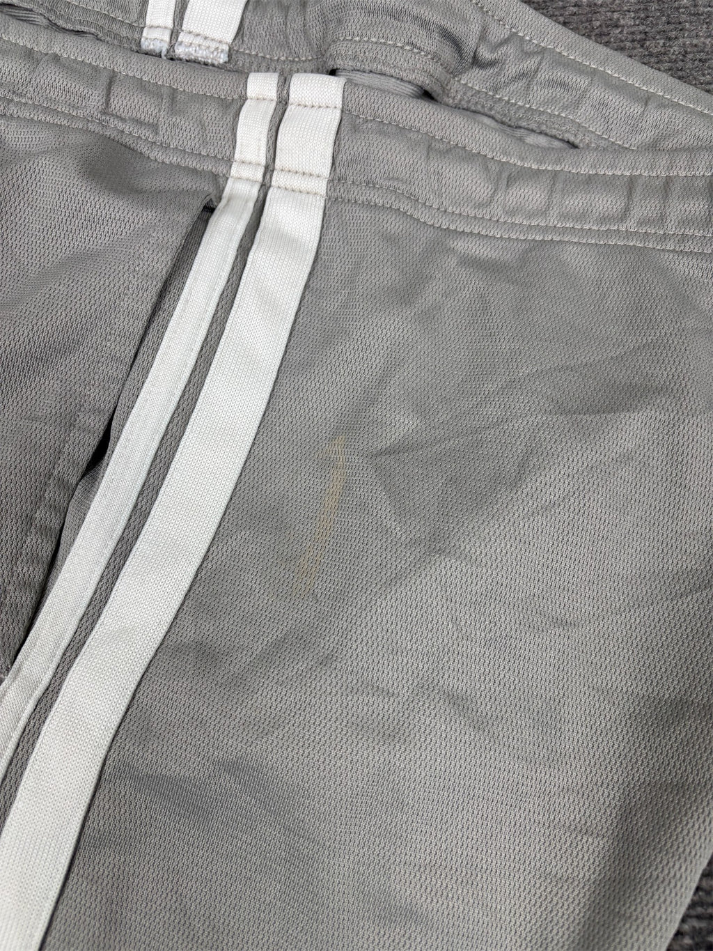 Vintage Y2K Nike Track Pants Men's XL Grey White Panels Swoosh Joggers Straight Leg