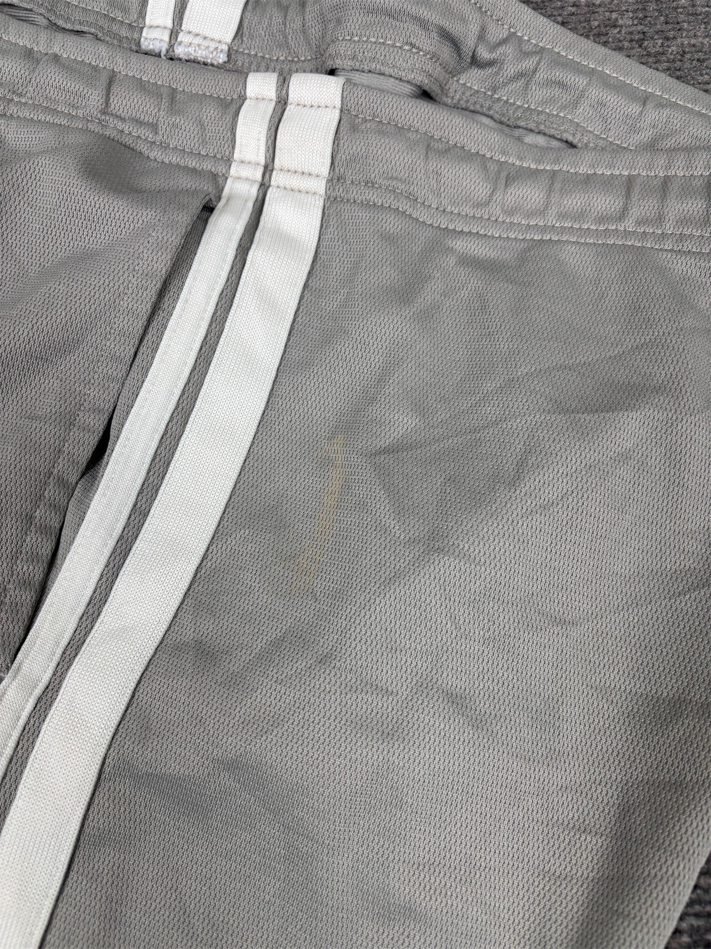 Vintage Y2K Nike Track Pants Men's XL Grey White Panels Swoosh Joggers Straight Leg