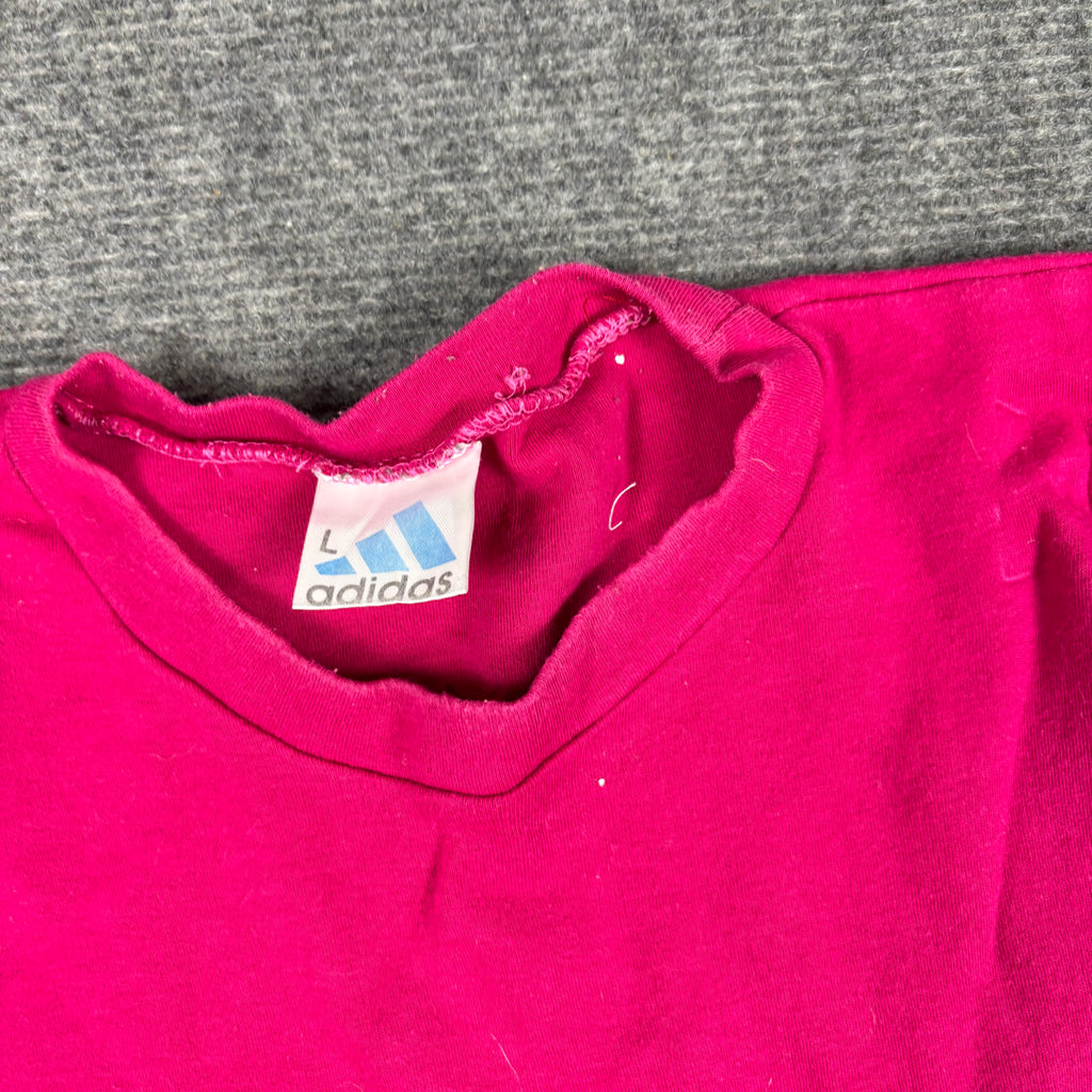 Vintage Y2K Adidas Tank Top Women's Small Pink Spellout Logo Activewear