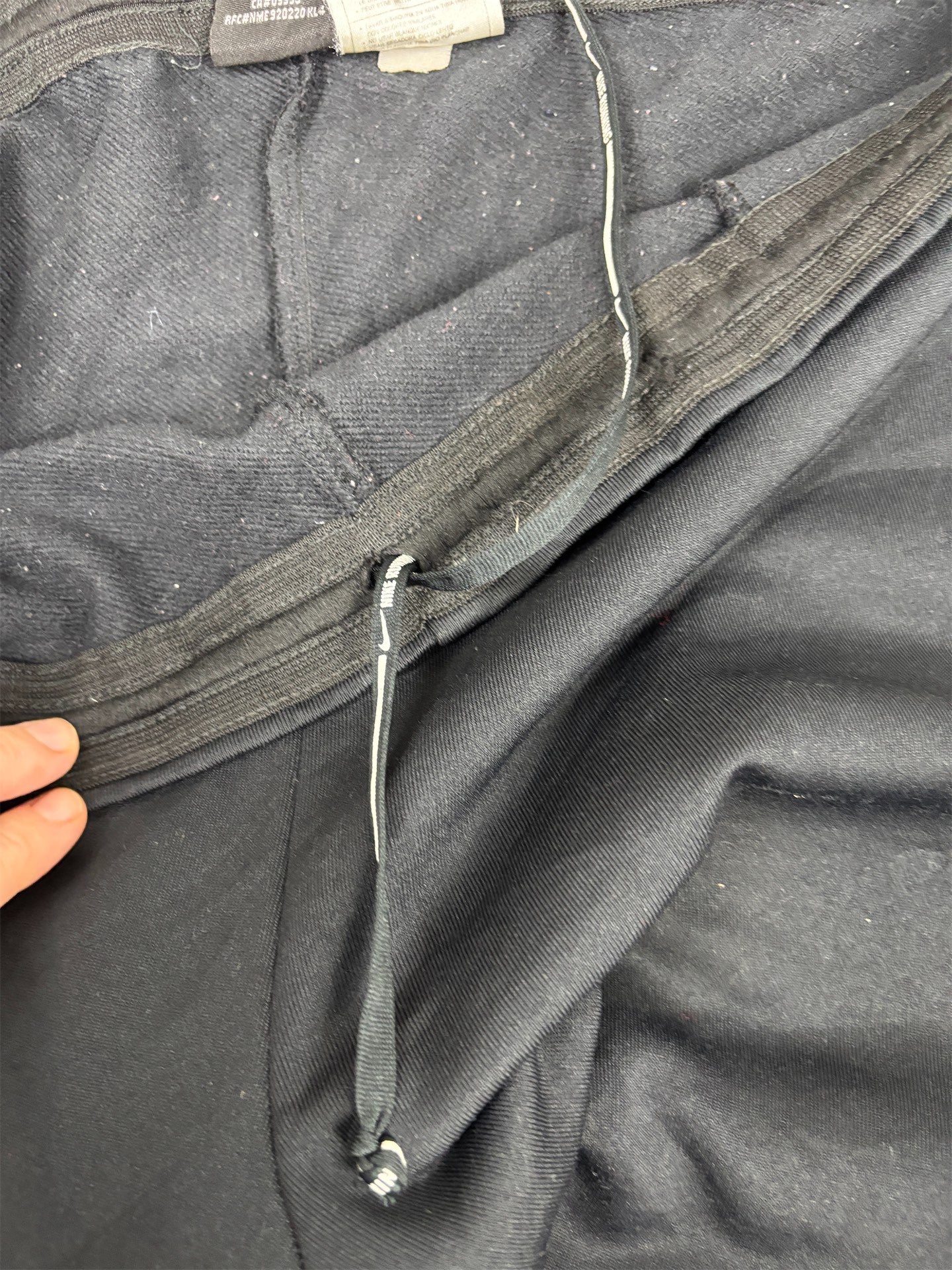 Vintage Y2K Nike Track Pants Men's XL Black White Swoosh Padded Running Joggers Tapered