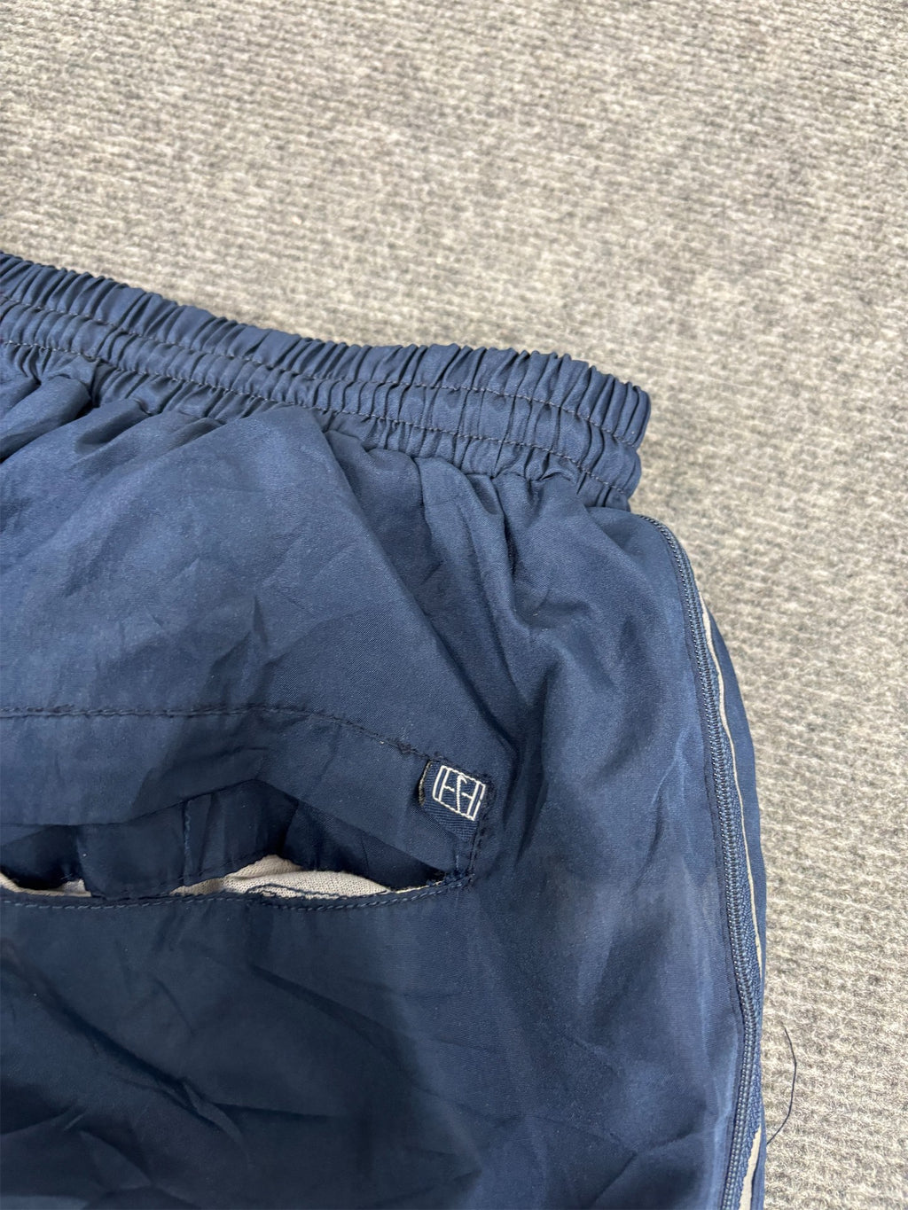 Vintage Y2K Nike Court Track Pants Men's S Navy Grey Panel SWhite Swoosh Joggers Wide Leg