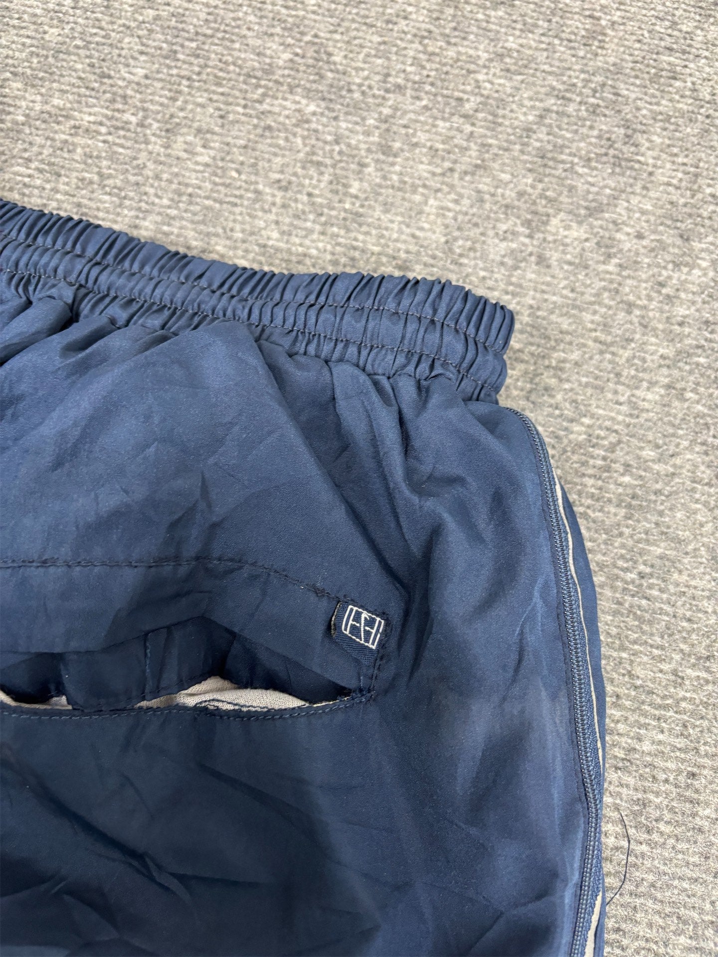 Vintage Y2K Nike Court Track Pants Men's S Navy Grey Panel SWhite Swoosh Joggers Wide Leg