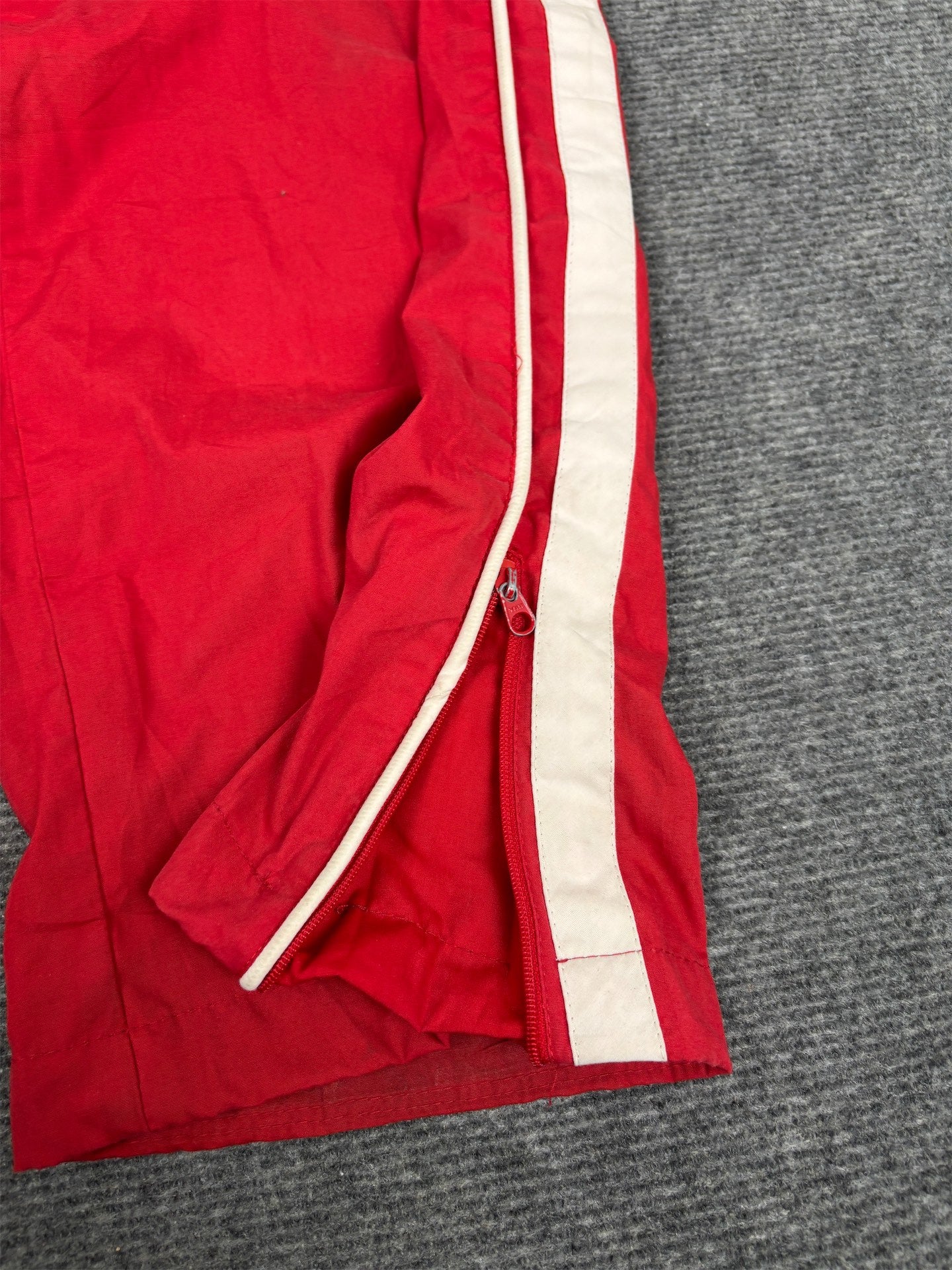 Vintage Y2K Nike Track Pants Women's M Red White Swoosh Piping Joggers Straight Leg