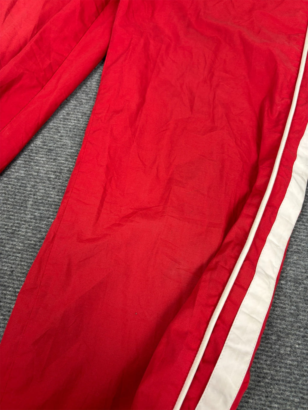 Vintage Y2K Nike Track Pants Women's M Red White Swoosh Piping Joggers Straight Leg