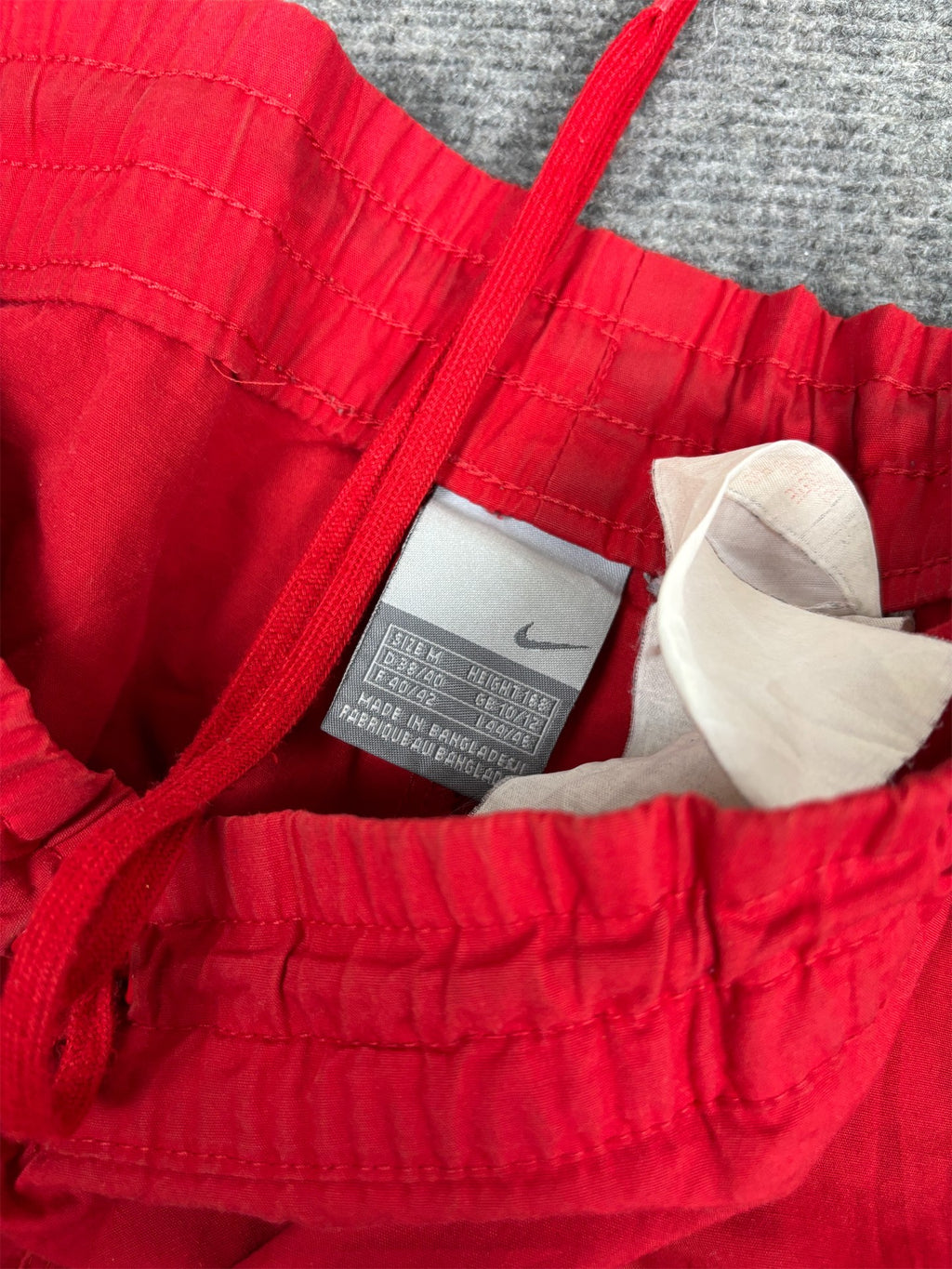 Vintage Y2K Nike Track Pants Women's M Red White Swoosh Piping Joggers Straight Leg