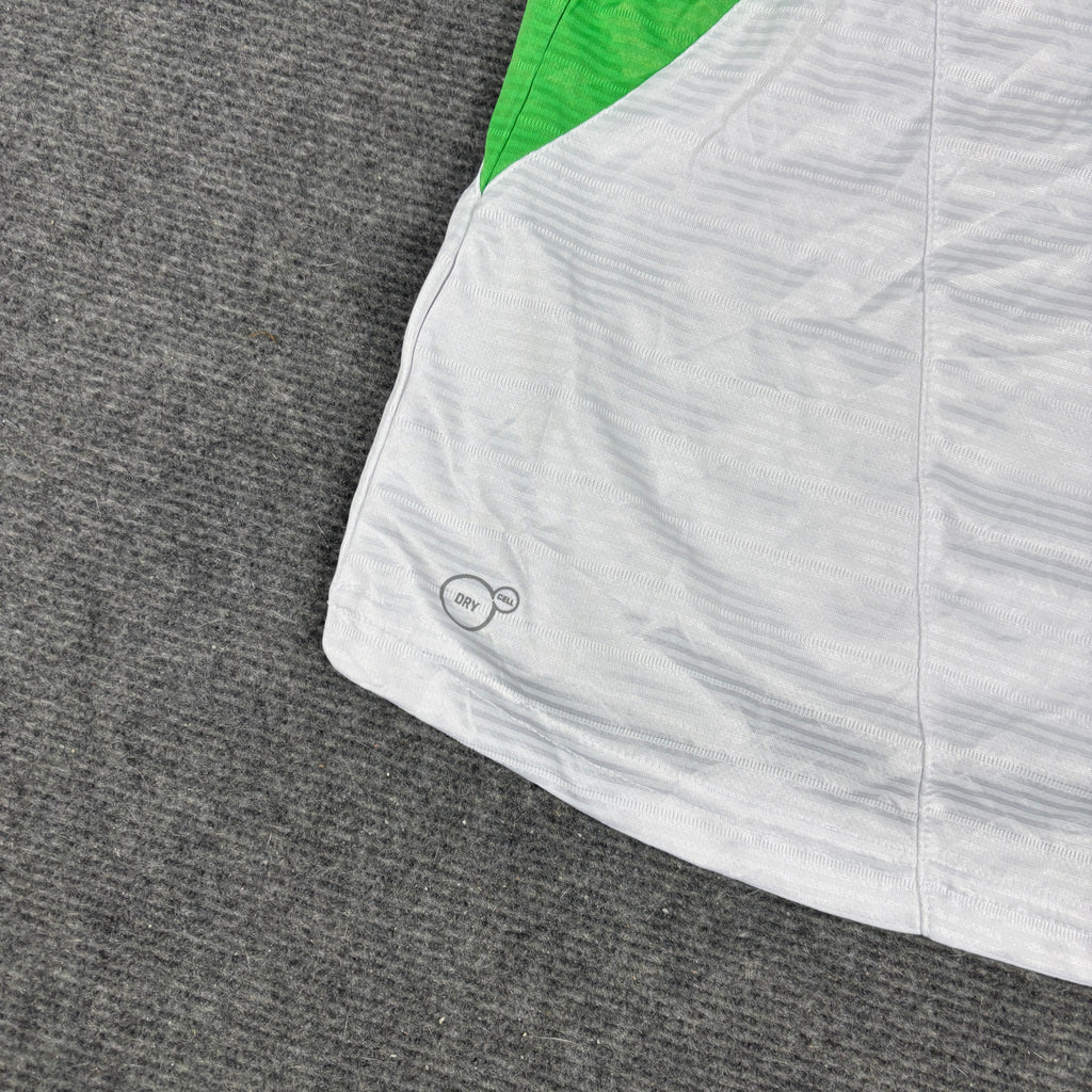 Y2K Puma Cell Running T-shirt Men's Medium White Green Japanese Dead Stock Activewear