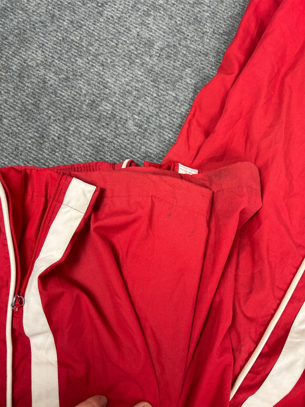 Vintage Y2K Nike Track Pants Women's M Red White Swoosh Piping Joggers Straight Leg