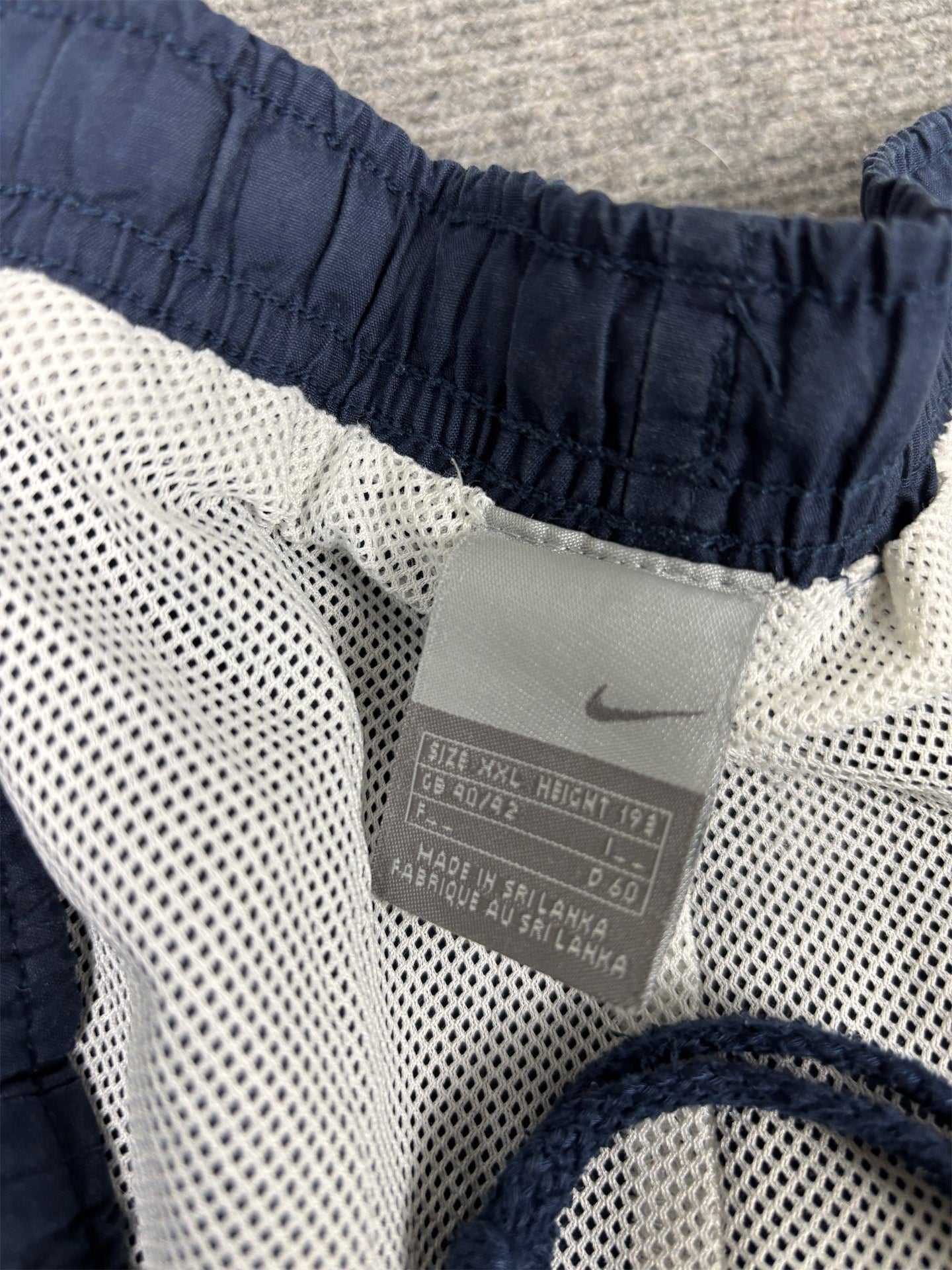 Vintage Y2K Nike Track Pants Men's XXL Navy White Ankle Swoosh Cargo Pocket Joggers Wide Leg