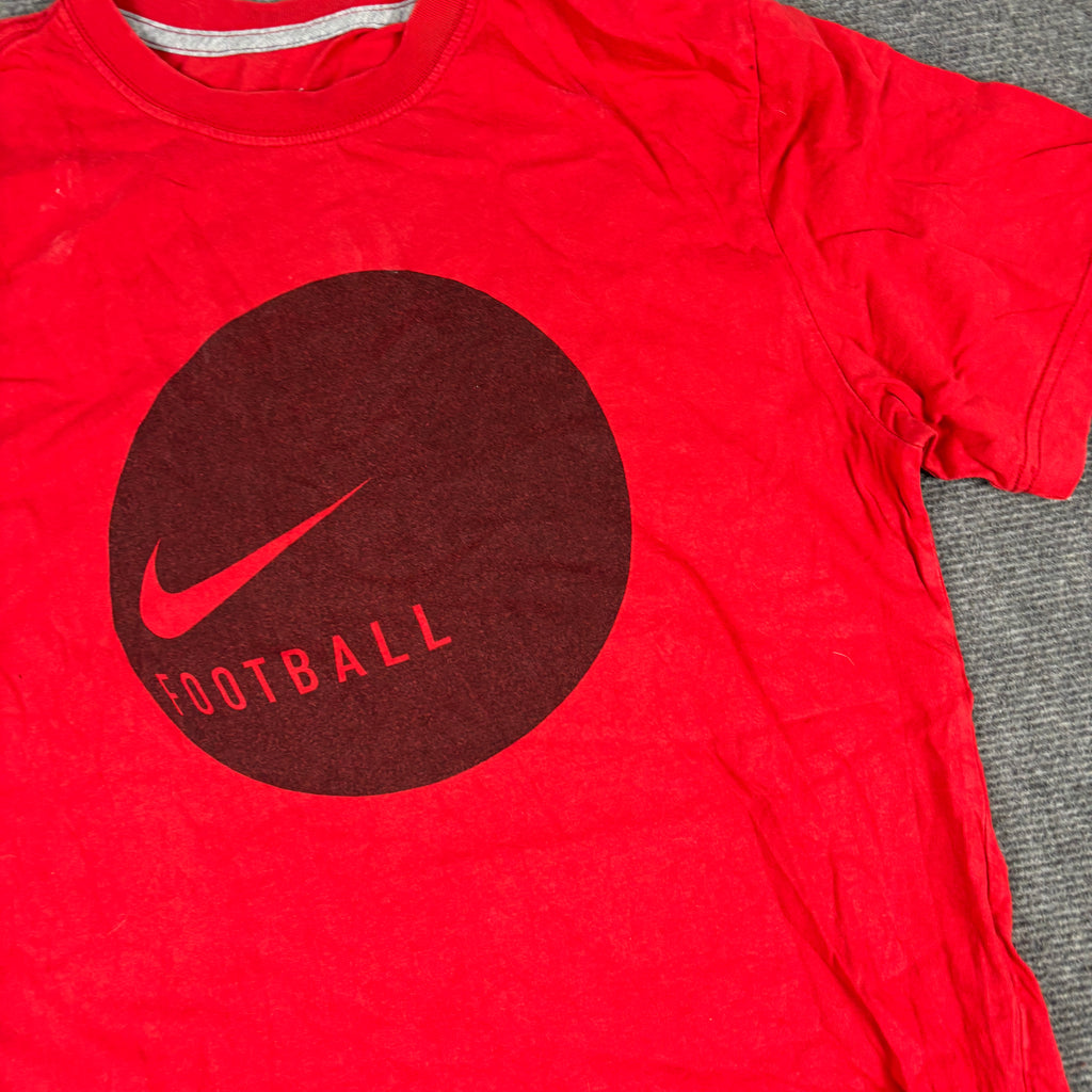 Nike Football Graphic T-shirt Men's Medium Red Crew Neck Top