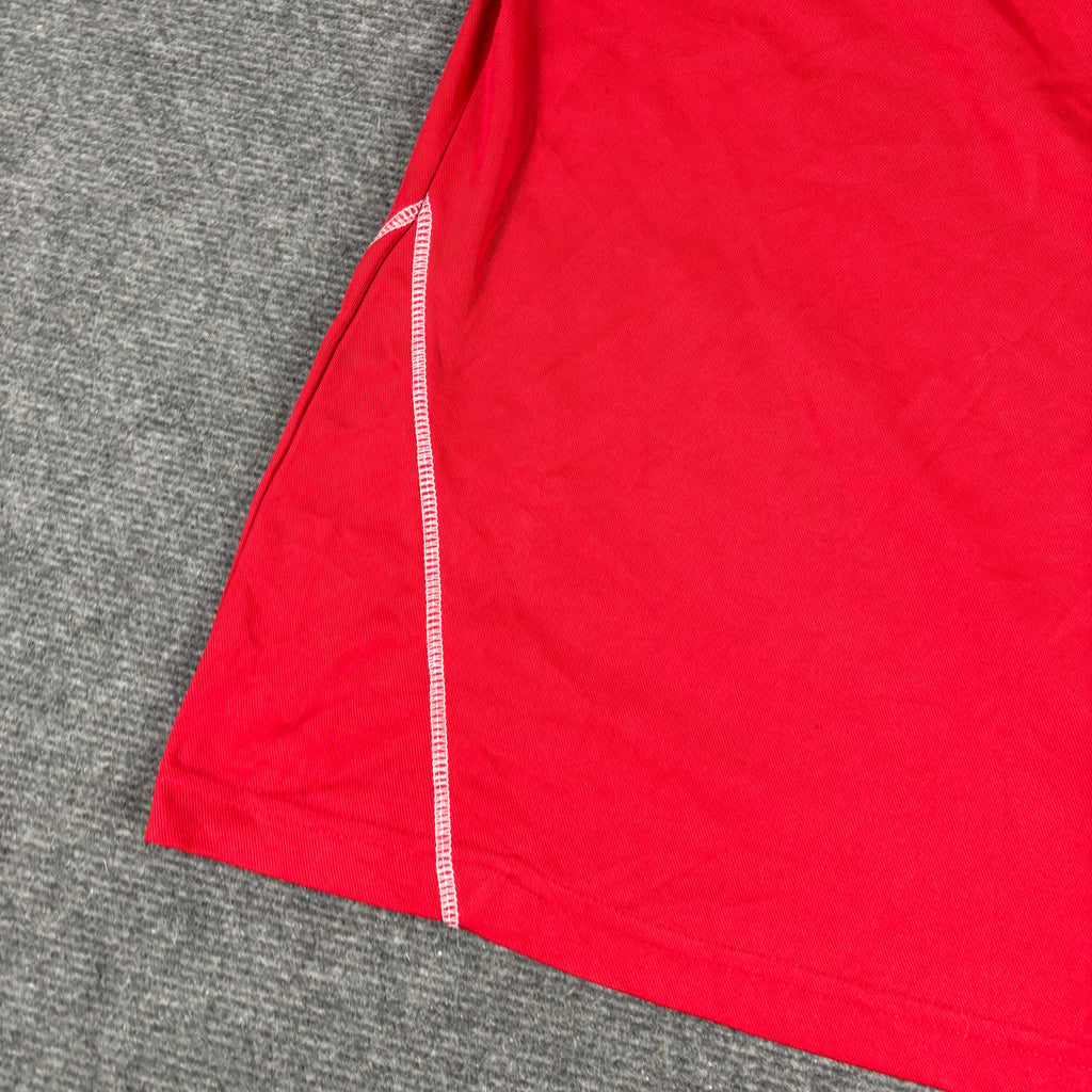 Y2K Kappa Training T-shirt Men's Medium Red White Stitching Omini Logo Sleeves Activewear