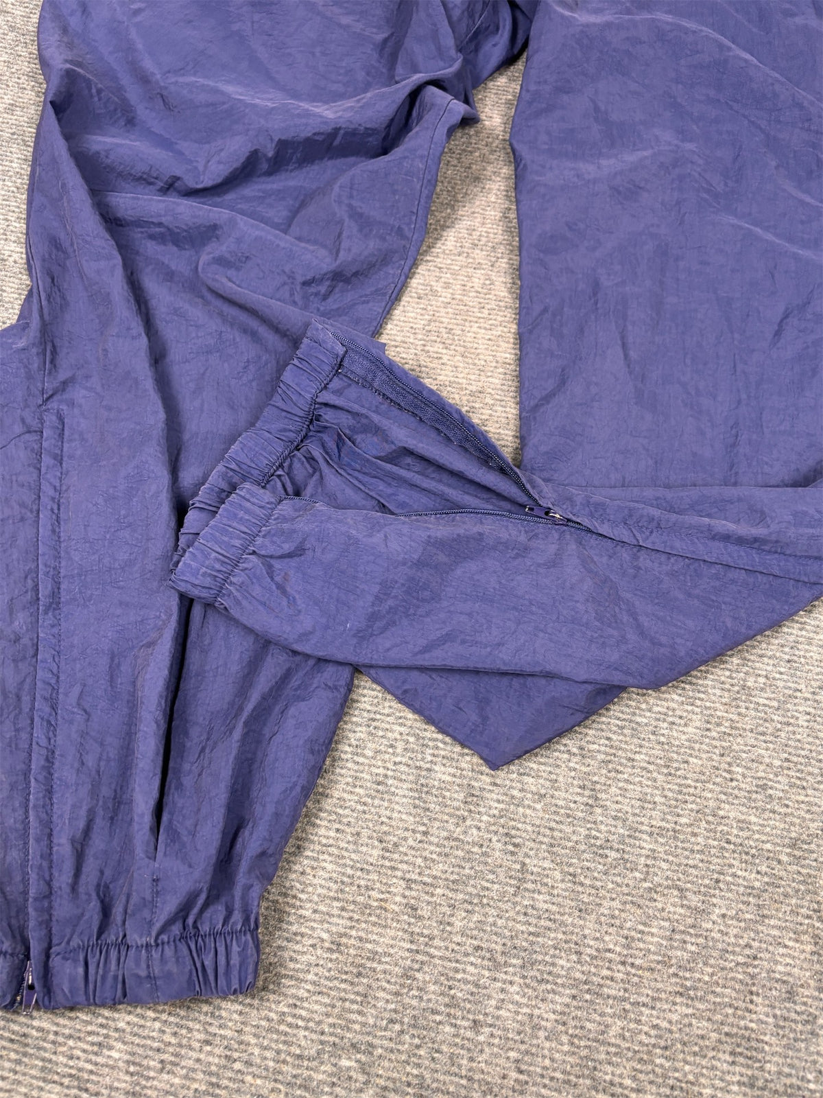 Vintage 90's Nike Track Pants Men's XL Navy Swoosh Parachute Joggers Tapered